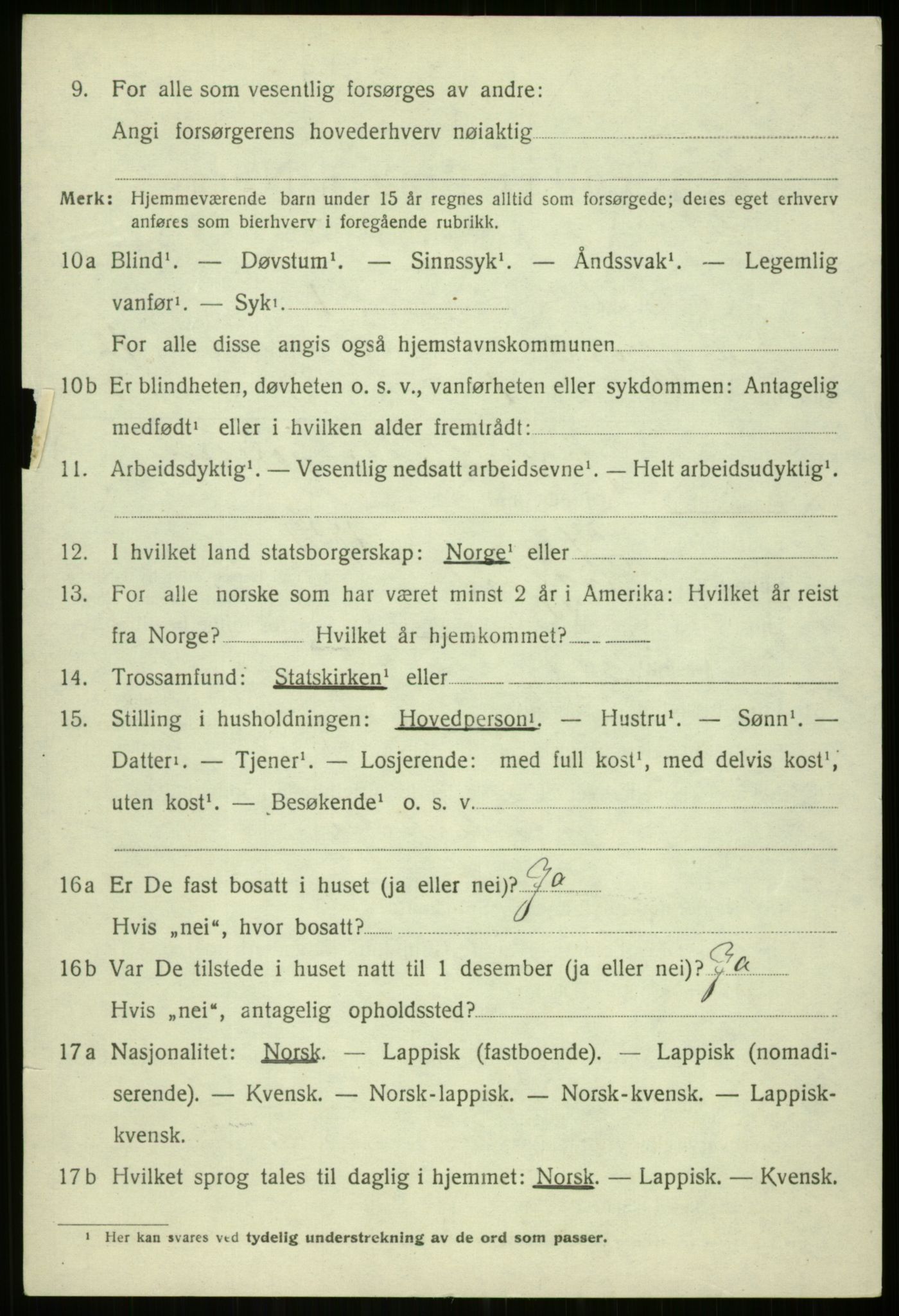 SATØ, 1920 census for Kvæfjord, 1920, p. 5740