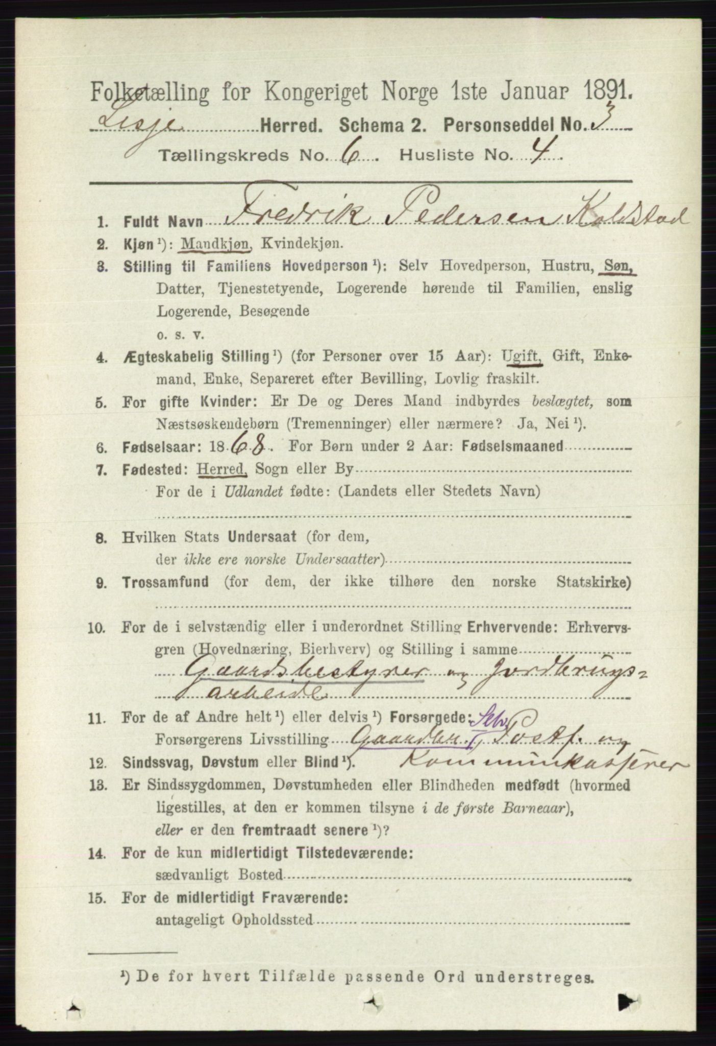 RA, 1891 census for 0512 Lesja, 1891, p. 2155