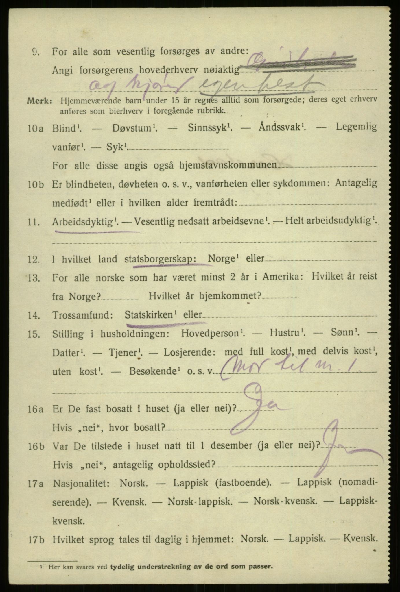 SATØ, 1920 census for Harstad, 1920, p. 7821