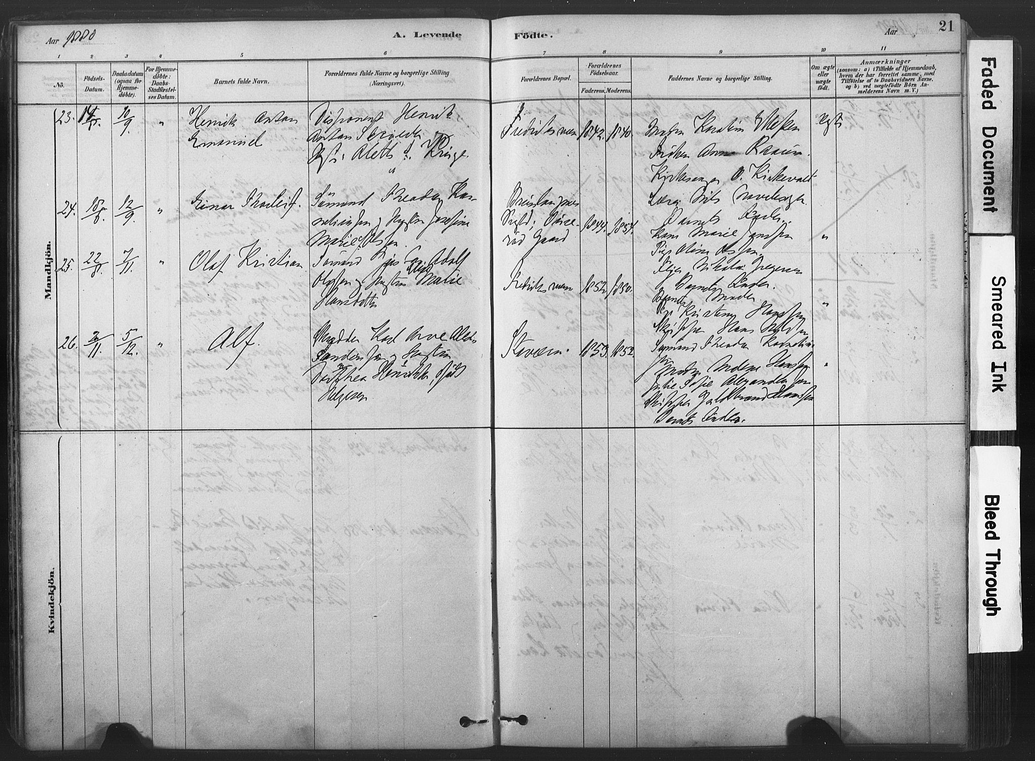 Stavern kirkebøker, AV/SAKO-A-318/F/Fa/L0008: Parish register (official) no. 8, 1878-1905, p. 21