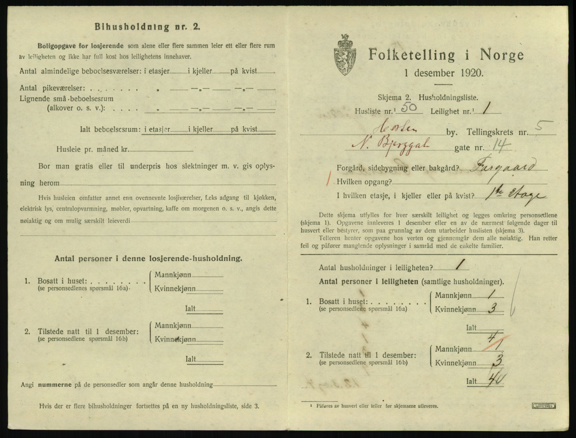 SAKO, 1920 census for Horten, 1920, p. 5851