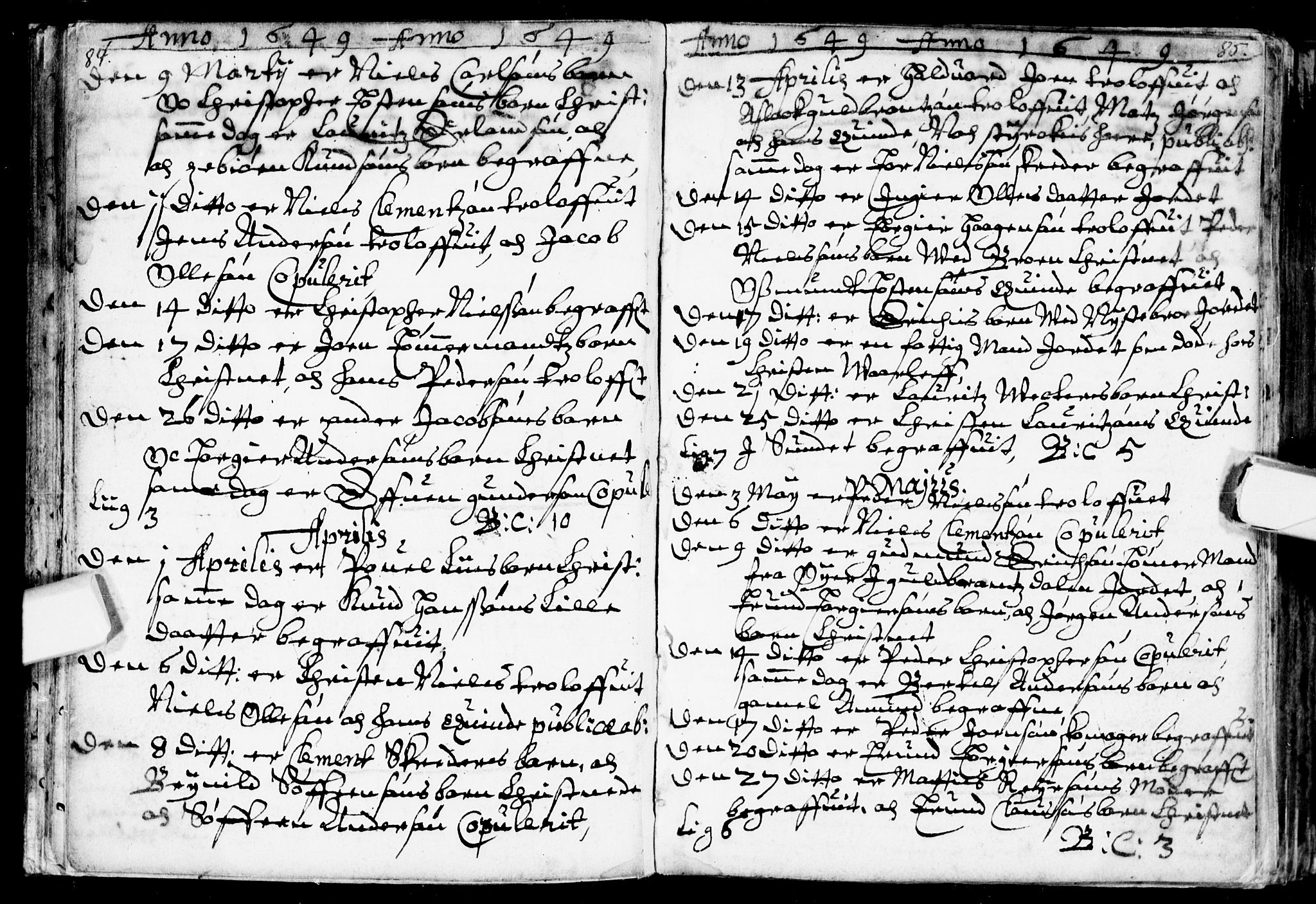 Bragernes kirkebøker, AV/SAKO-A-6/F/Fa/L0001: Parish register (official) no. I 1, 1634-1662, p. 84-85