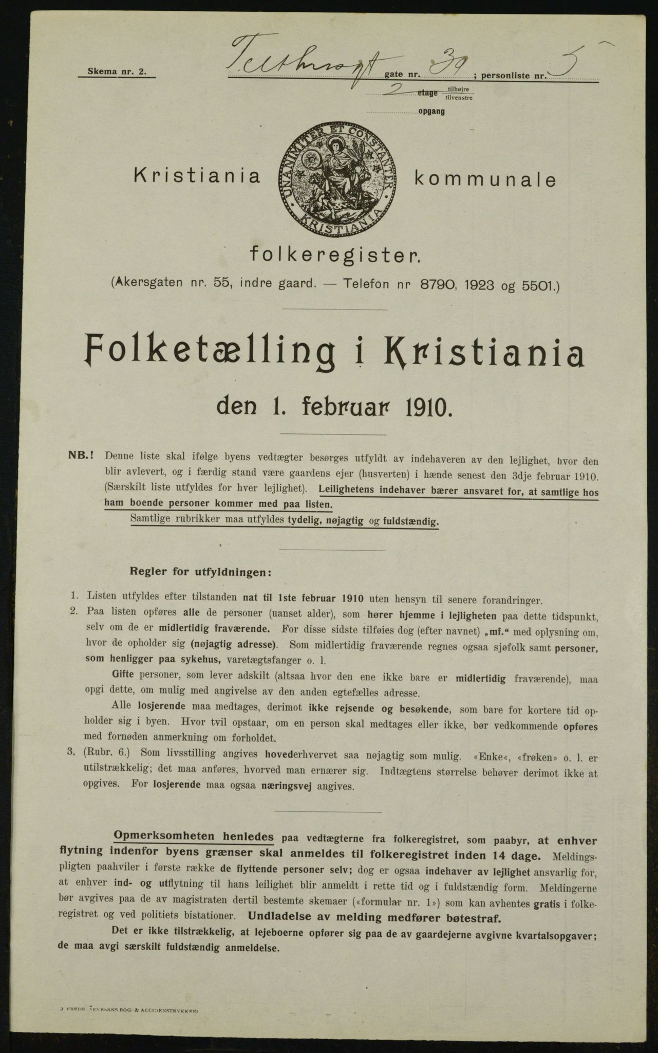 OBA, Municipal Census 1910 for Kristiania, 1910, p. 102295