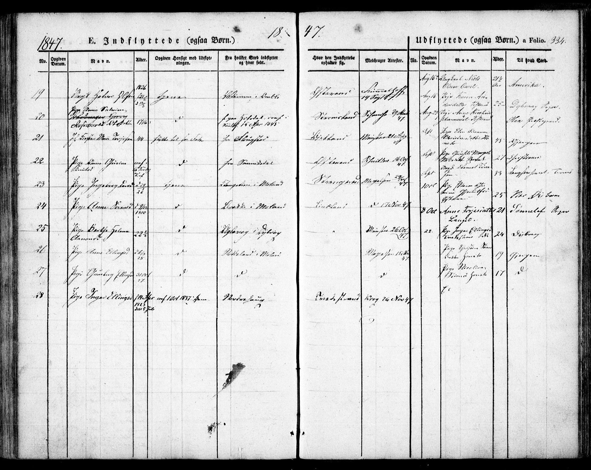 Holt sokneprestkontor, AV/SAK-1111-0021/F/Fa/L0007: Parish register (official) no. A 7, 1836-1848, p. 334