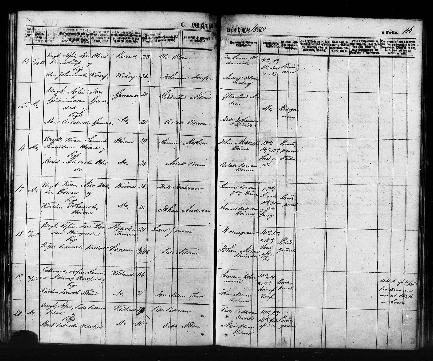 Kistrand/Porsanger sokneprestembete, AV/SATØ-S-1351/H/Ha/L0005.kirke: Parish register (official) no. 5, 1860-1874, p. 166