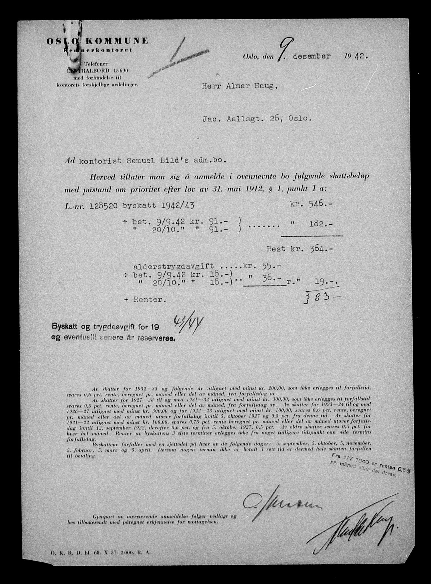 Justisdepartementet, Tilbakeføringskontoret for inndratte formuer, AV/RA-S-1564/H/Hc/Hcc/L0924: --, 1945-1947, p. 414