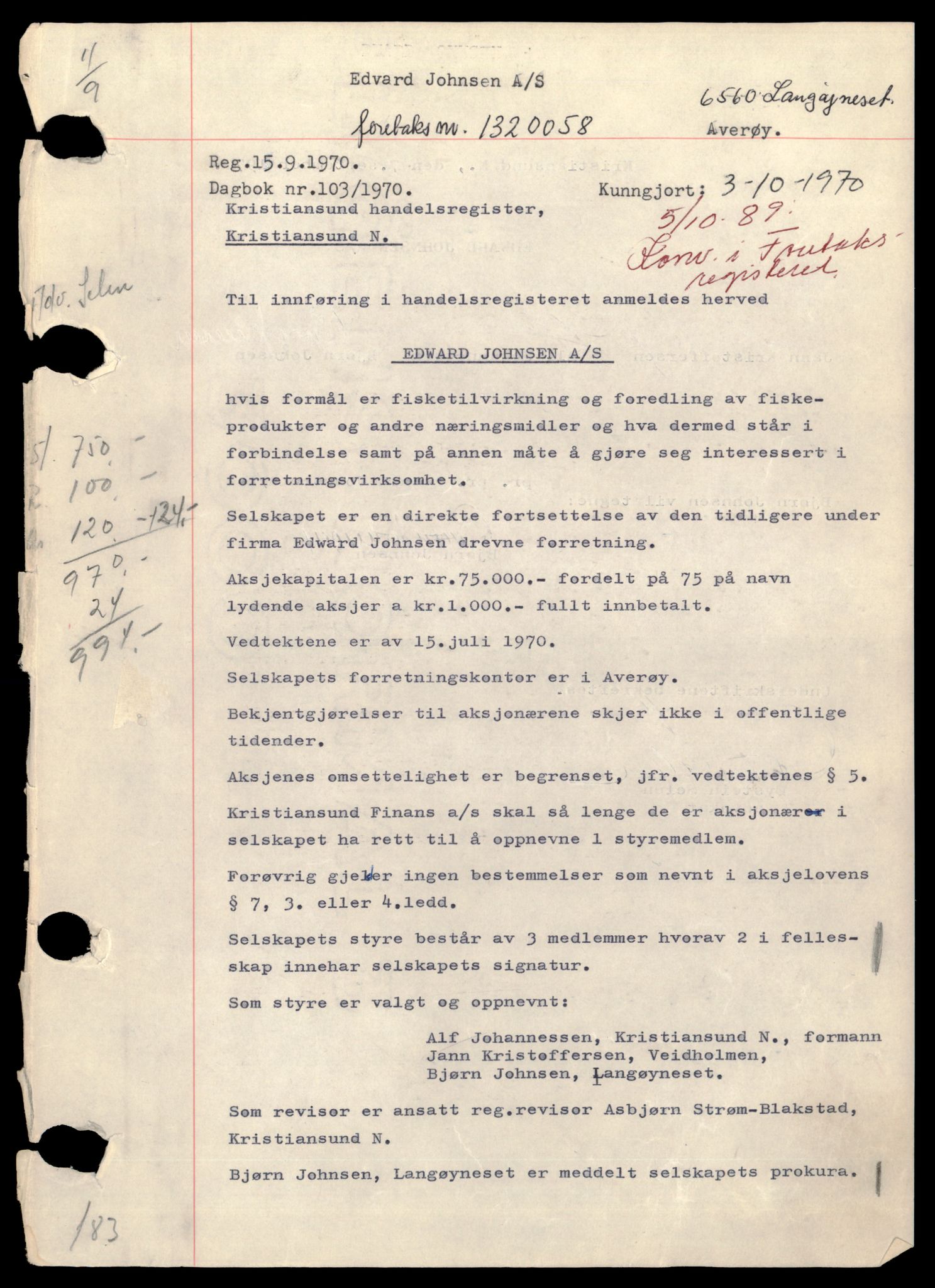 Kristiansund sorenskriveri, AV/SAT-A-0019/2/J/Jc/Jca/L0004: Aksjeselskap, E-J, 1944-1990, p. 9