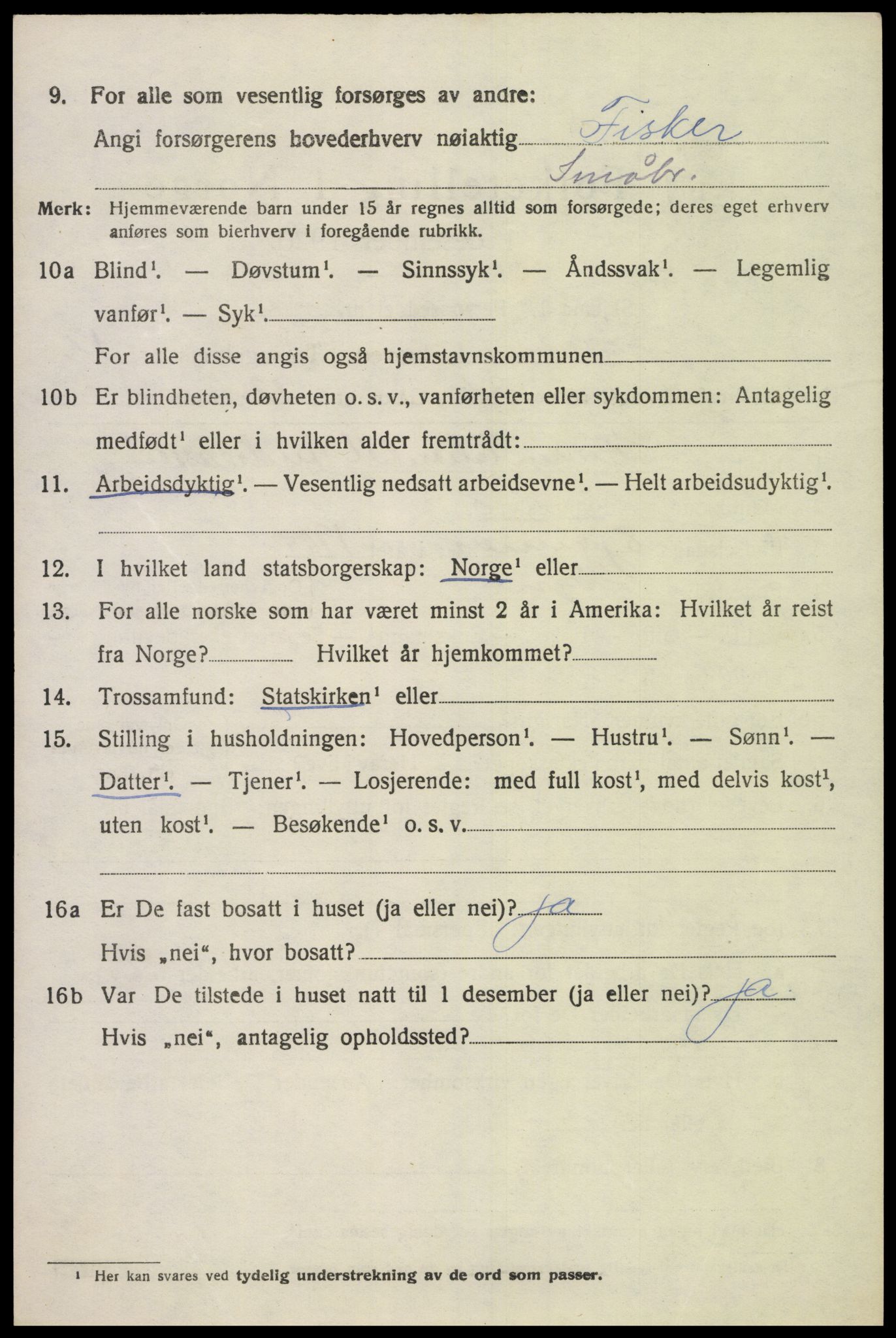 SAK, 1920 census for Søgne, 1920, p. 6186