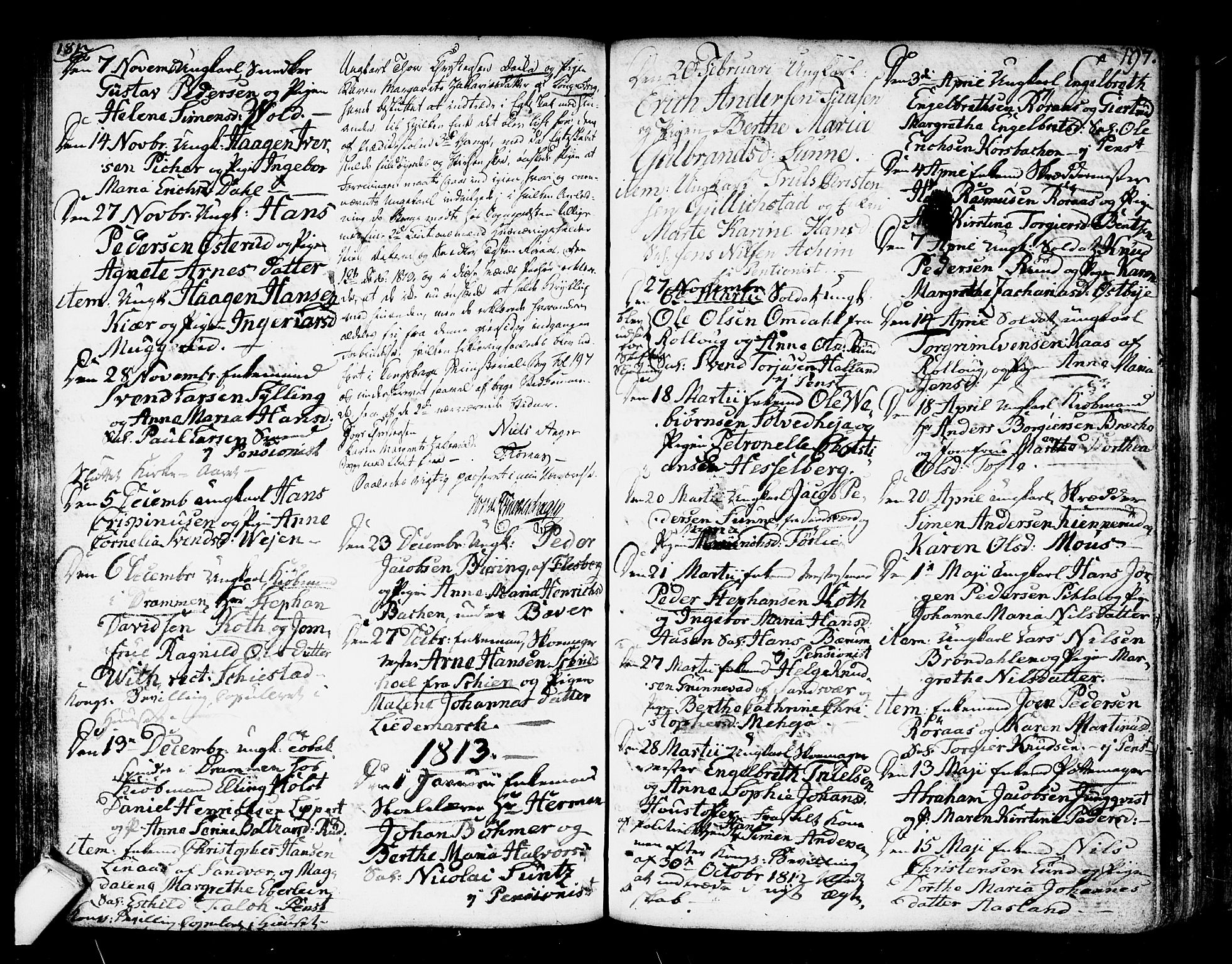 Kongsberg kirkebøker, SAKO/A-22/F/Fa/L0007: Parish register (official) no. I 7, 1795-1816, p. 197