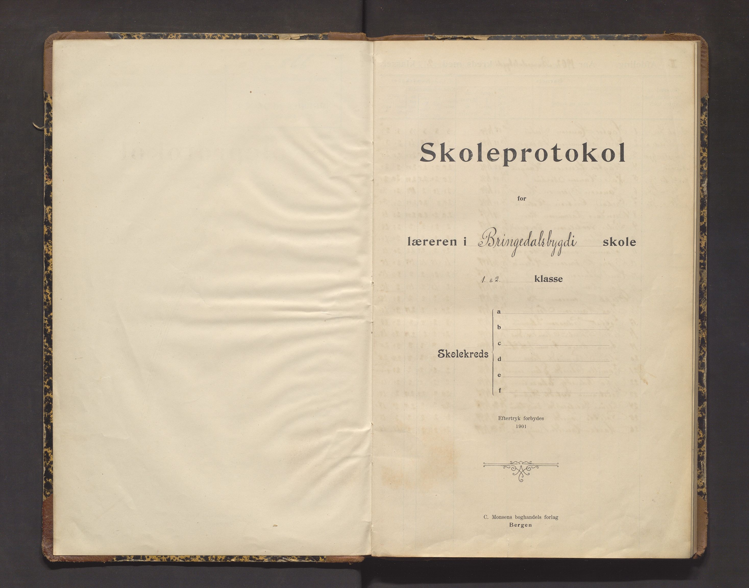 Kvinnherad kommune. Barneskulane, IKAH/1224-231/F/Ff/L0008: Skuleprotokoll for Bringedalsbygda skule , 1902-1914