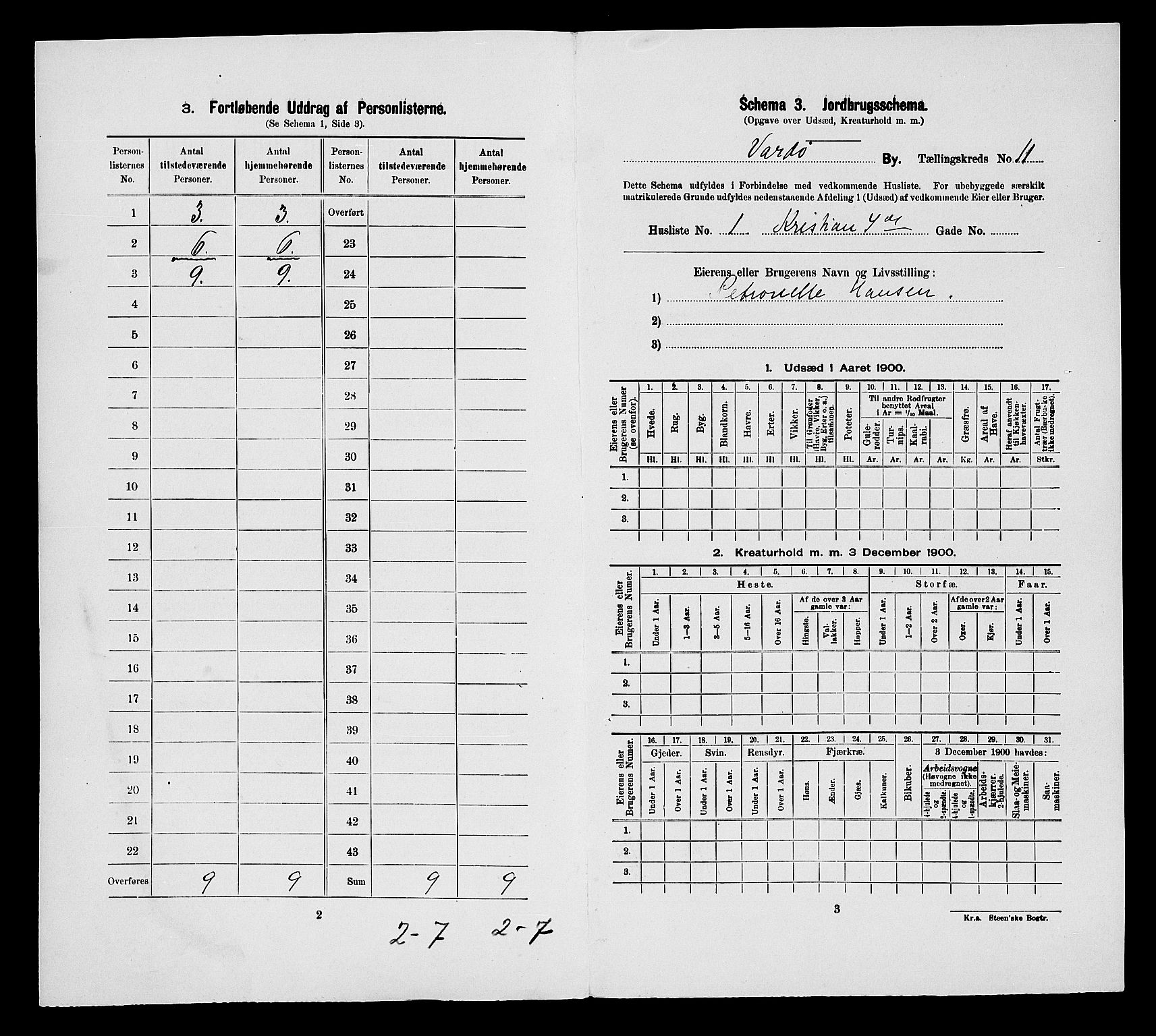 SATØ, 1900 census for Vardø, 1900, p. 1118