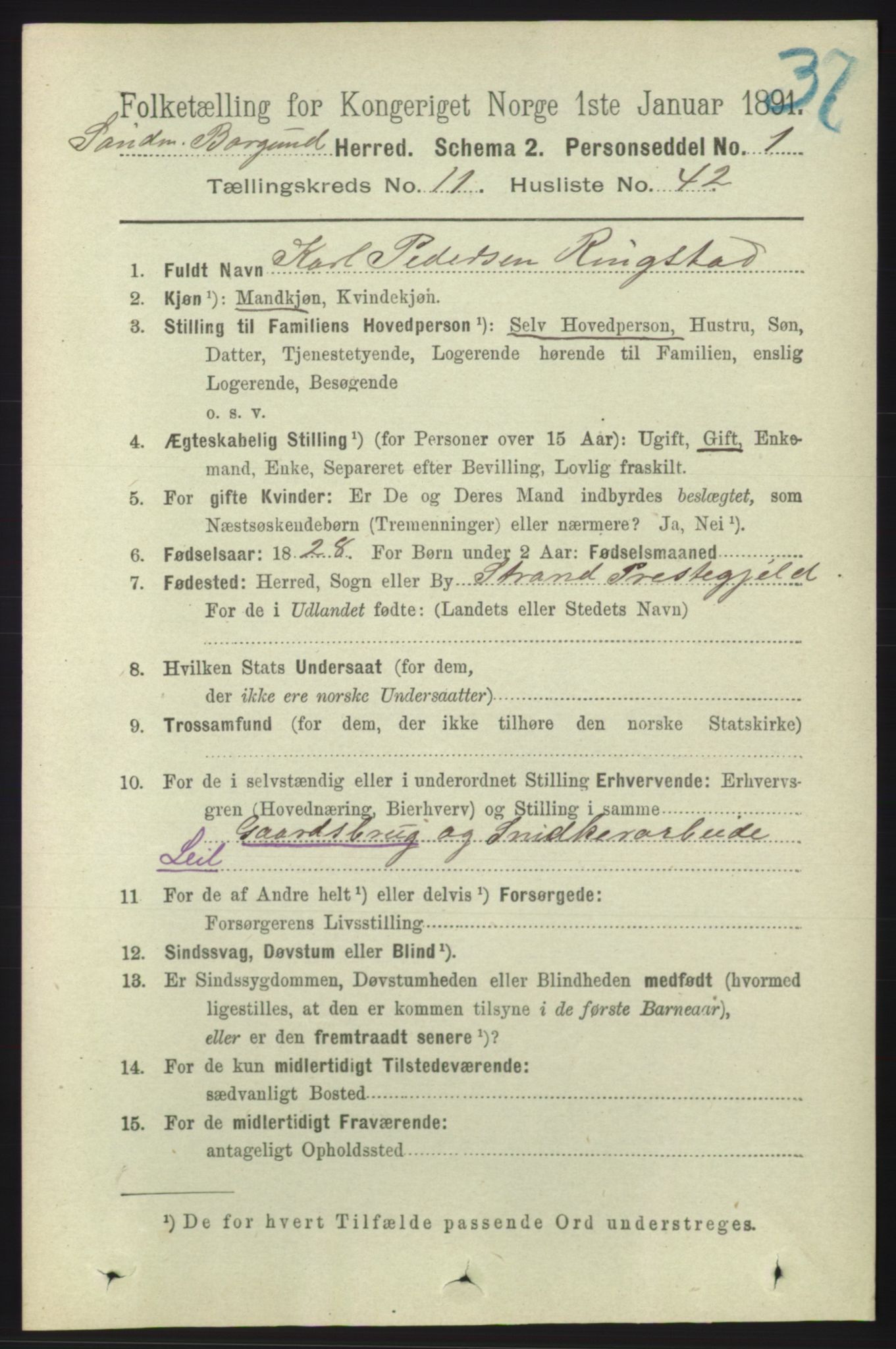 RA, 1891 census for 1531 Borgund, 1891, p. 3003