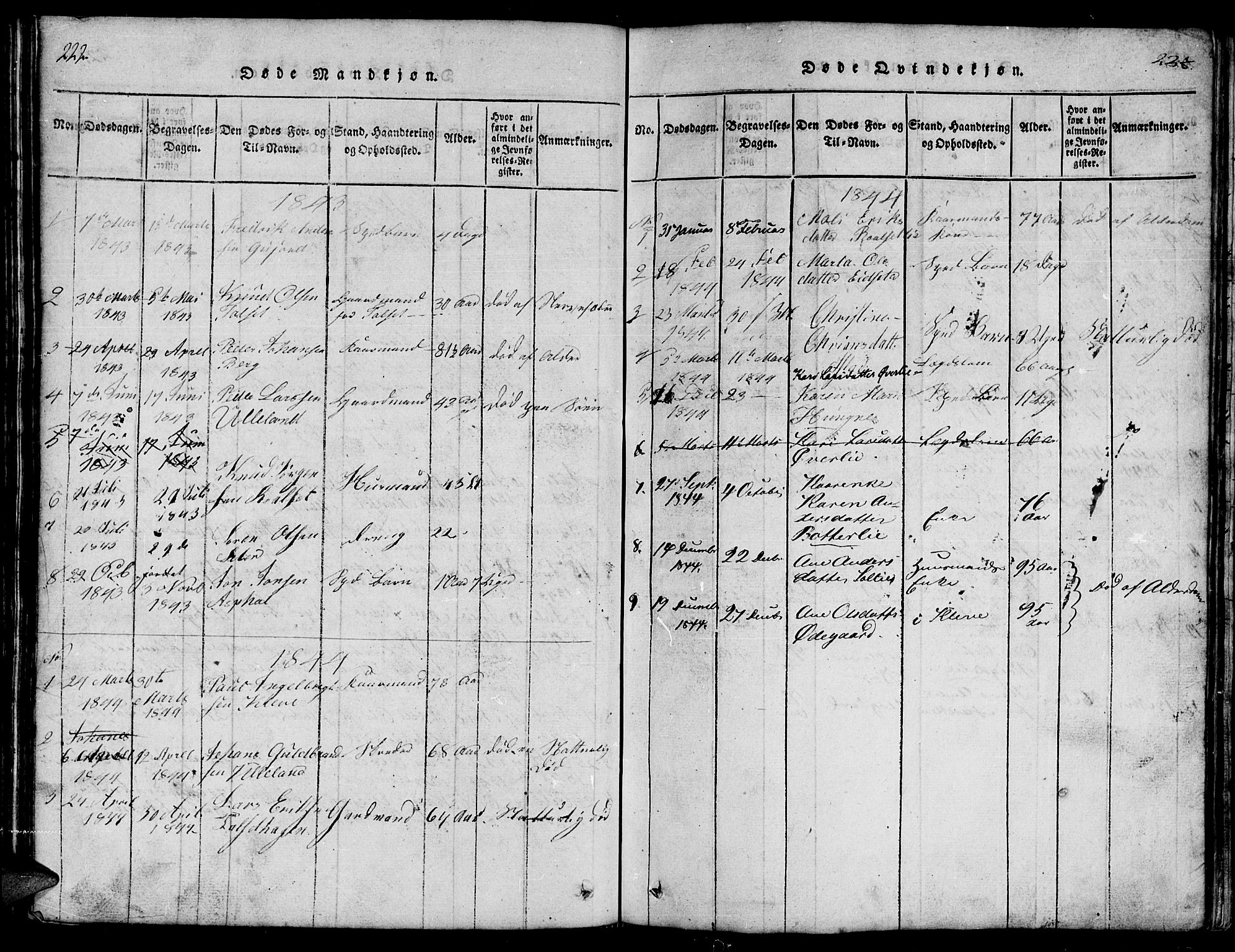 Ministerialprotokoller, klokkerbøker og fødselsregistre - Møre og Romsdal, AV/SAT-A-1454/557/L0683: Parish register (copy) no. 557C01, 1818-1862, p. 222-223