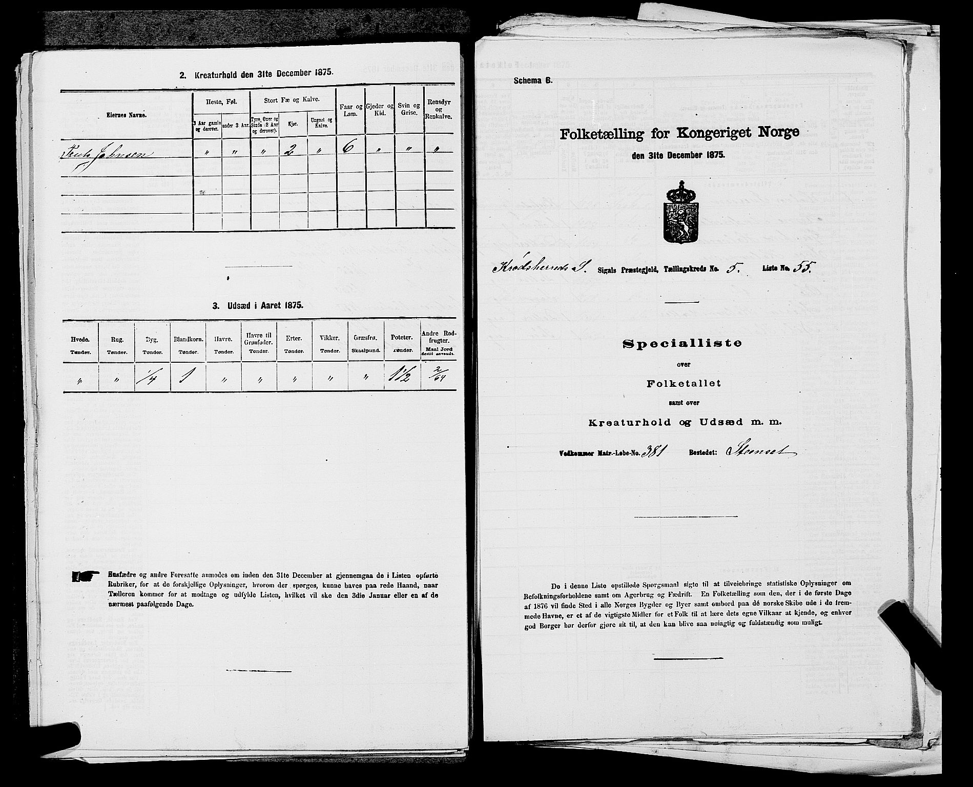 SAKO, 1875 census for 0621P Sigdal, 1875, p. 1858