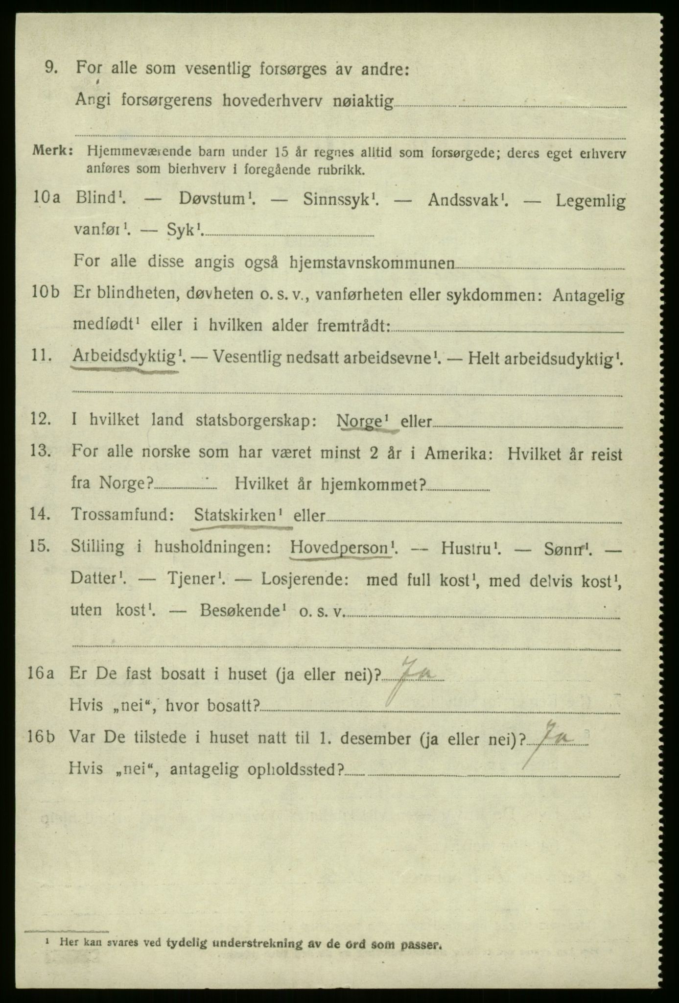 SAB, 1920 census for Jølster, 1920, p. 2959