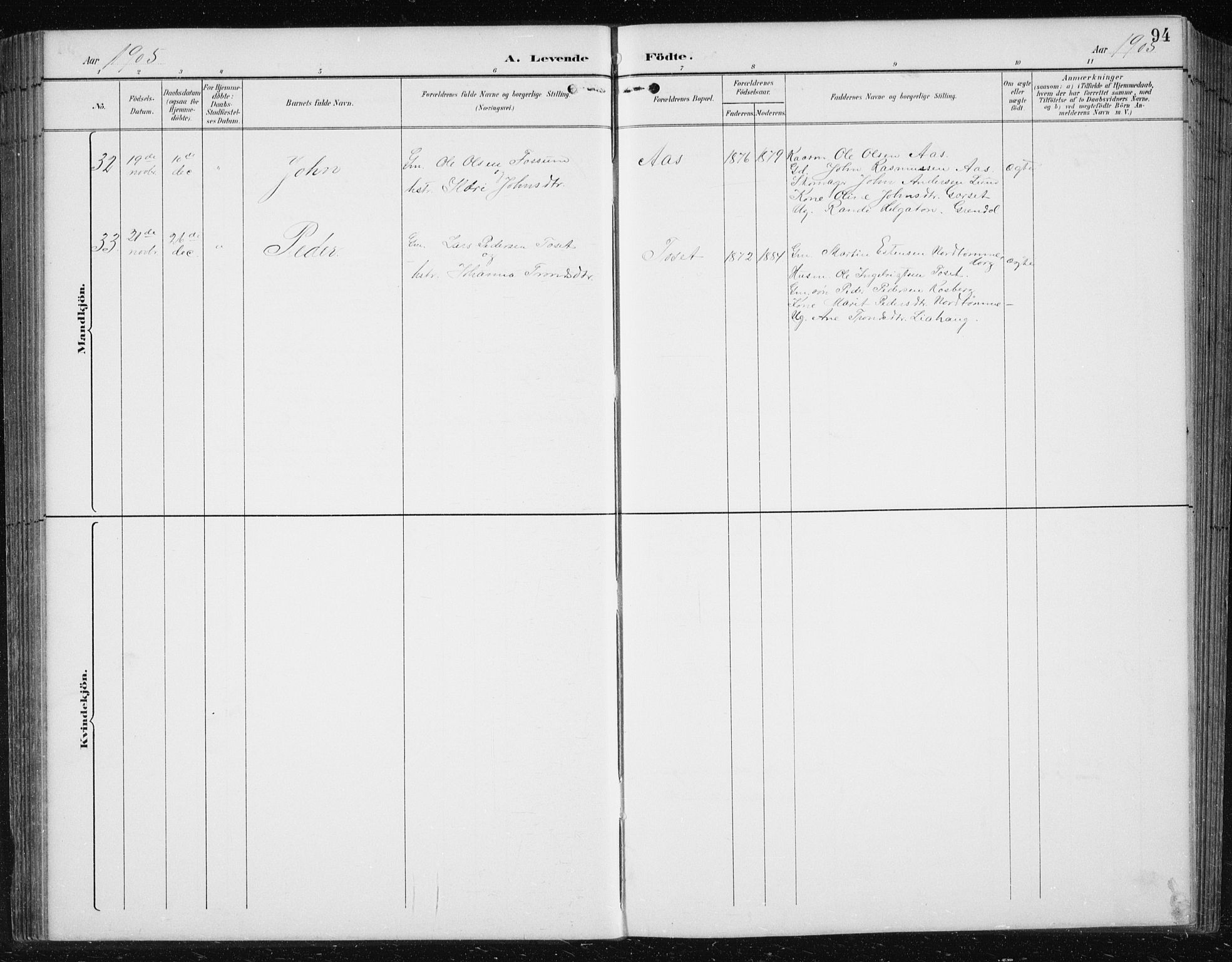 Ministerialprotokoller, klokkerbøker og fødselsregistre - Sør-Trøndelag, SAT/A-1456/674/L0876: Parish register (copy) no. 674C03, 1892-1912, p. 94