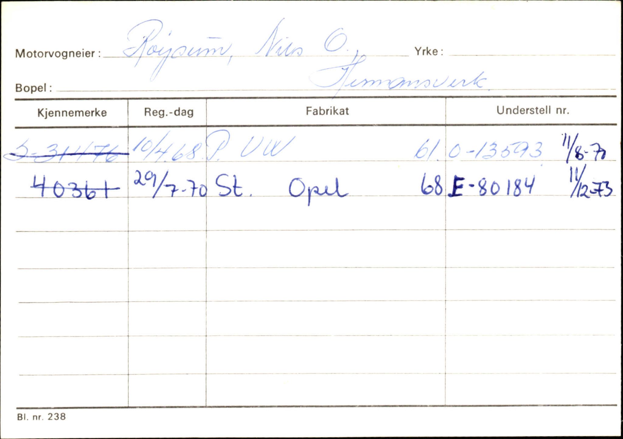 Statens vegvesen, Sogn og Fjordane vegkontor, AV/SAB-A-5301/4/F/L0126: Eigarregister Fjaler M-Å. Leikanger A-Å, 1945-1975, p. 2039