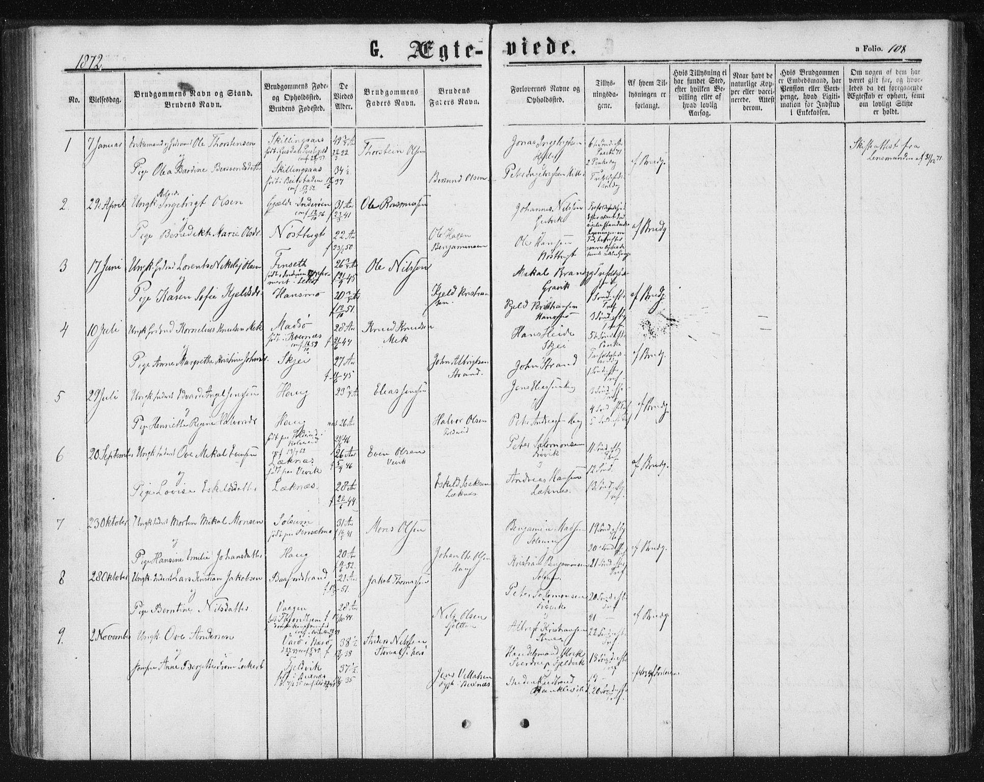 Ministerialprotokoller, klokkerbøker og fødselsregistre - Nord-Trøndelag, SAT/A-1458/788/L0696: Parish register (official) no. 788A03, 1863-1877, p. 108
