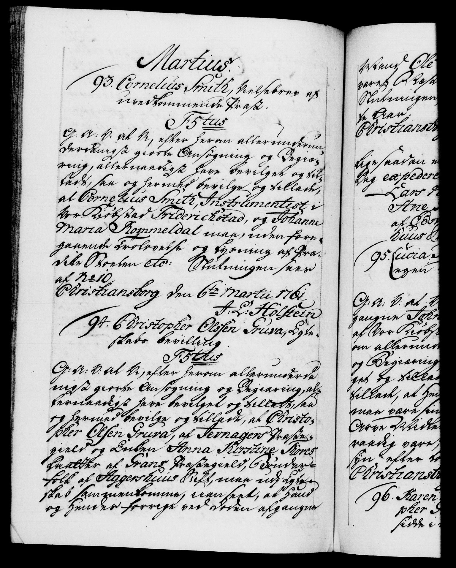 Danske Kanselli 1572-1799, AV/RA-EA-3023/F/Fc/Fca/Fcaa/L0041: Norske registre, 1760-1762, p. 365b