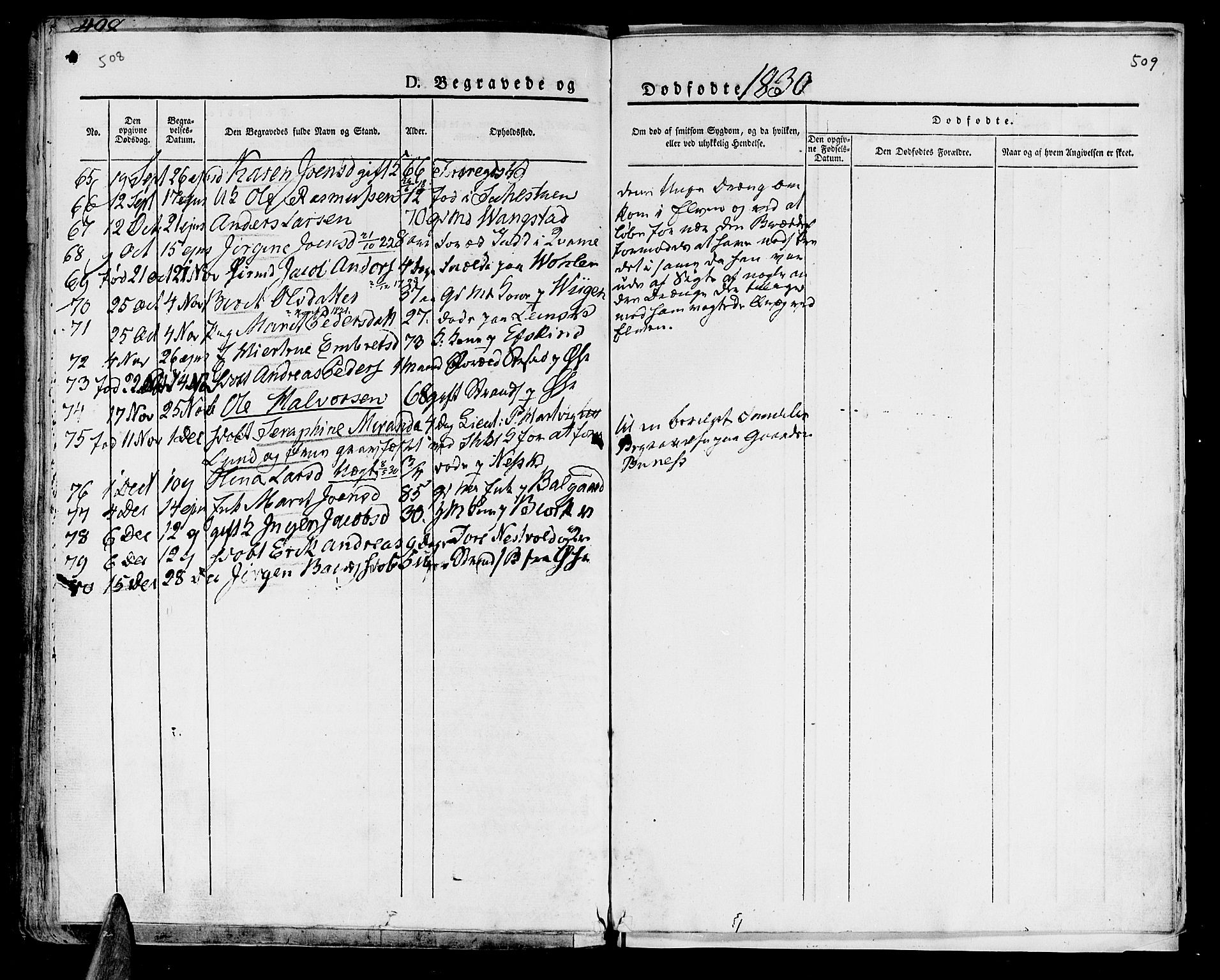 Ministerialprotokoller, klokkerbøker og fødselsregistre - Nord-Trøndelag, AV/SAT-A-1458/723/L0237: Parish register (official) no. 723A06, 1822-1830, p. 508-509