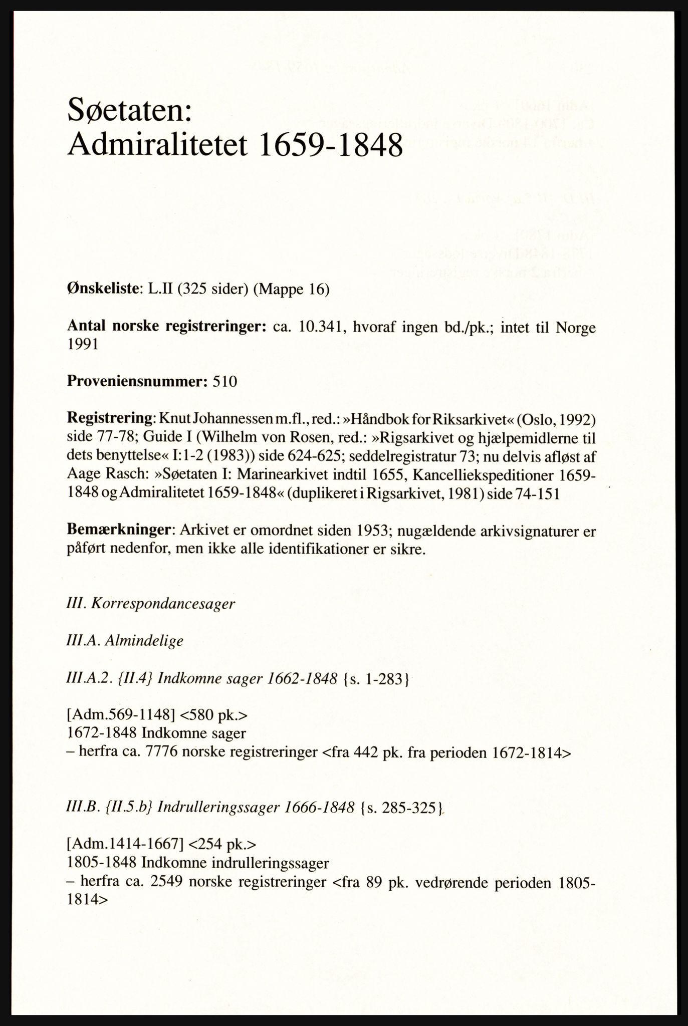 Publikasjoner utgitt av Arkivverket, PUBL/PUBL-001/A/0002: Erik Gøbel: NOREG, Tværregistratur over norgesrelevant materiale i Rigsarkivet i København (2000), 2000, p. 231
