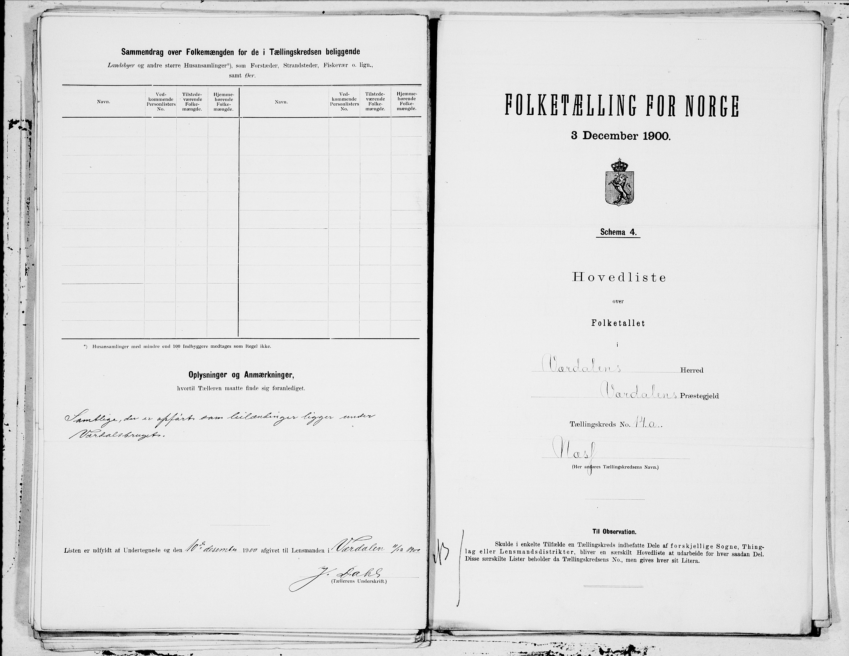 SAT, 1900 census for Verdal, 1900, p. 32