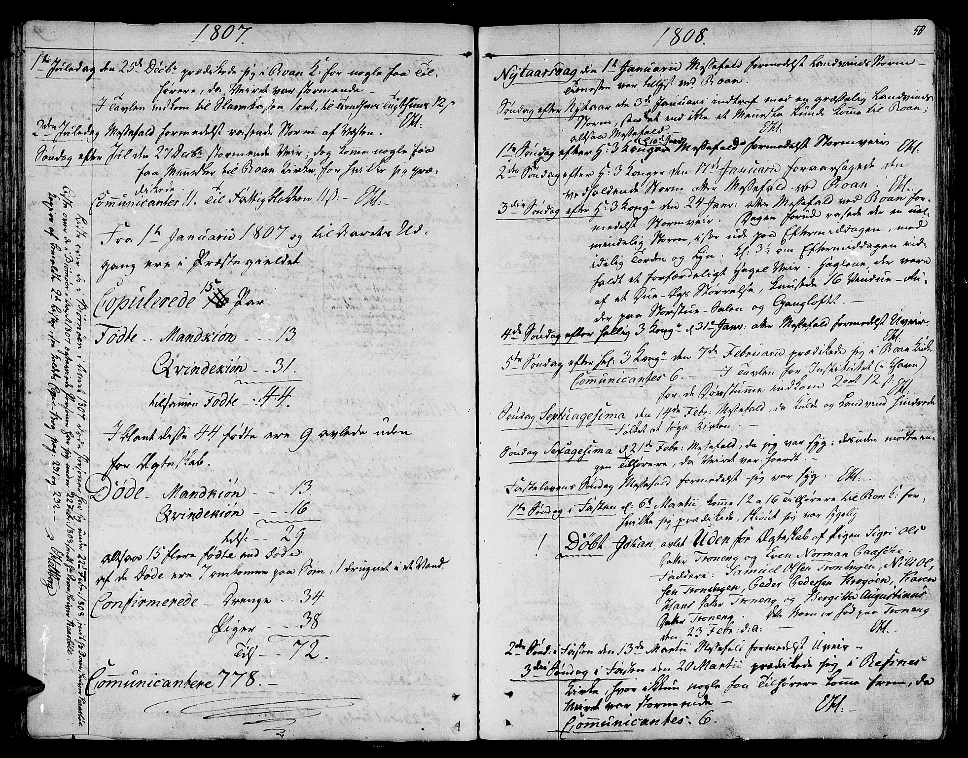 Ministerialprotokoller, klokkerbøker og fødselsregistre - Sør-Trøndelag, SAT/A-1456/657/L0701: Parish register (official) no. 657A02, 1802-1831, p. 50