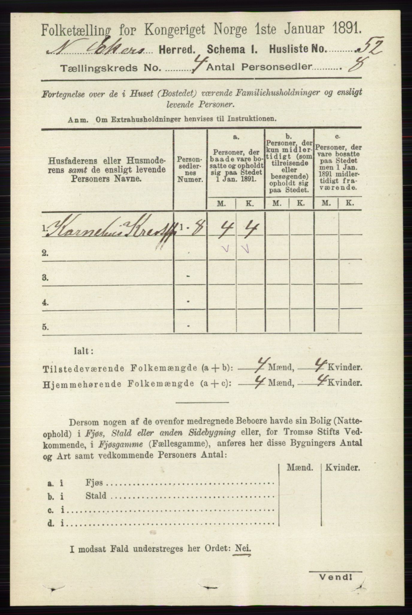 RA, 1891 census for 0625 Nedre Eiker, 1891, p. 1935