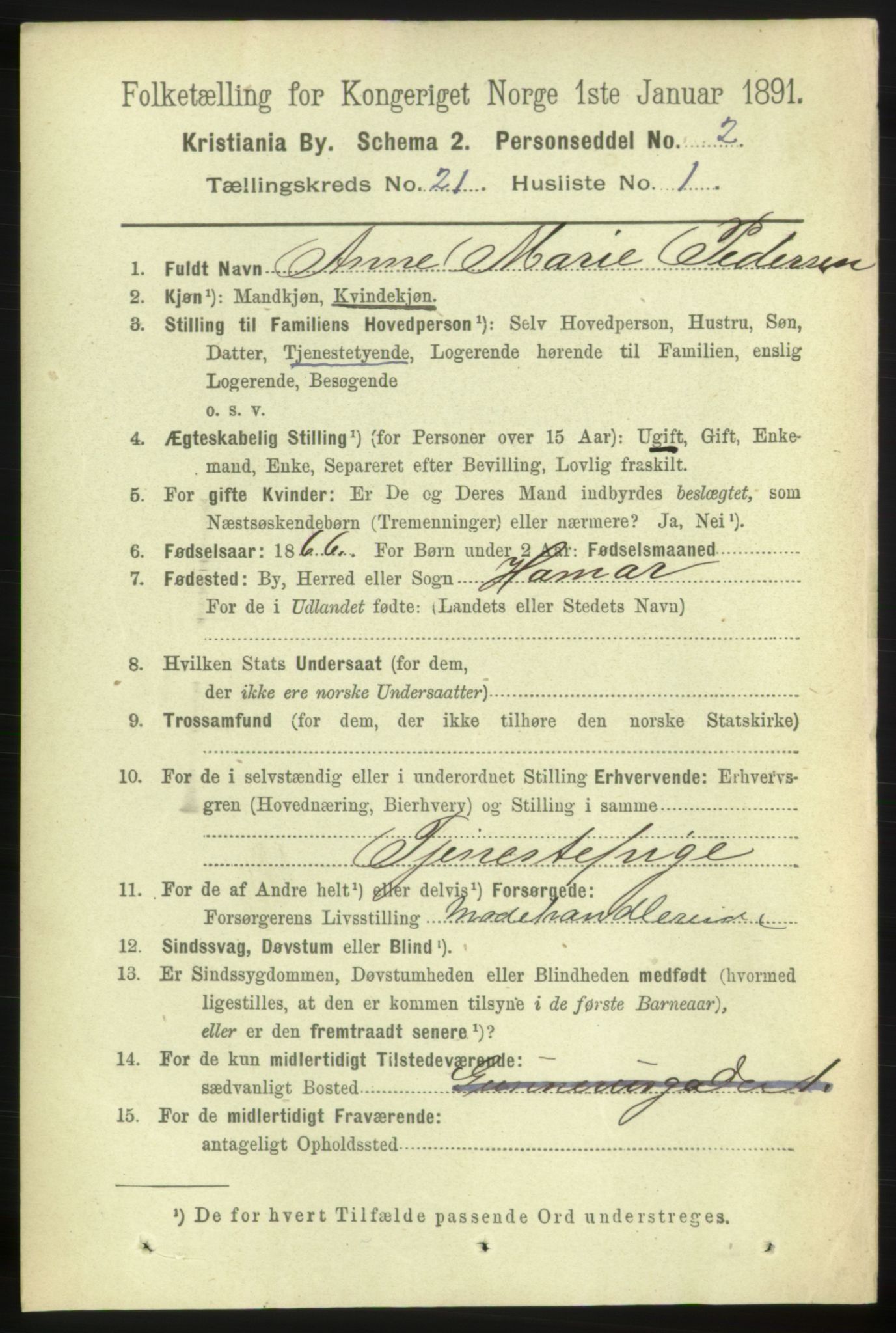 RA, 1891 census for 0301 Kristiania, 1891, p. 10432