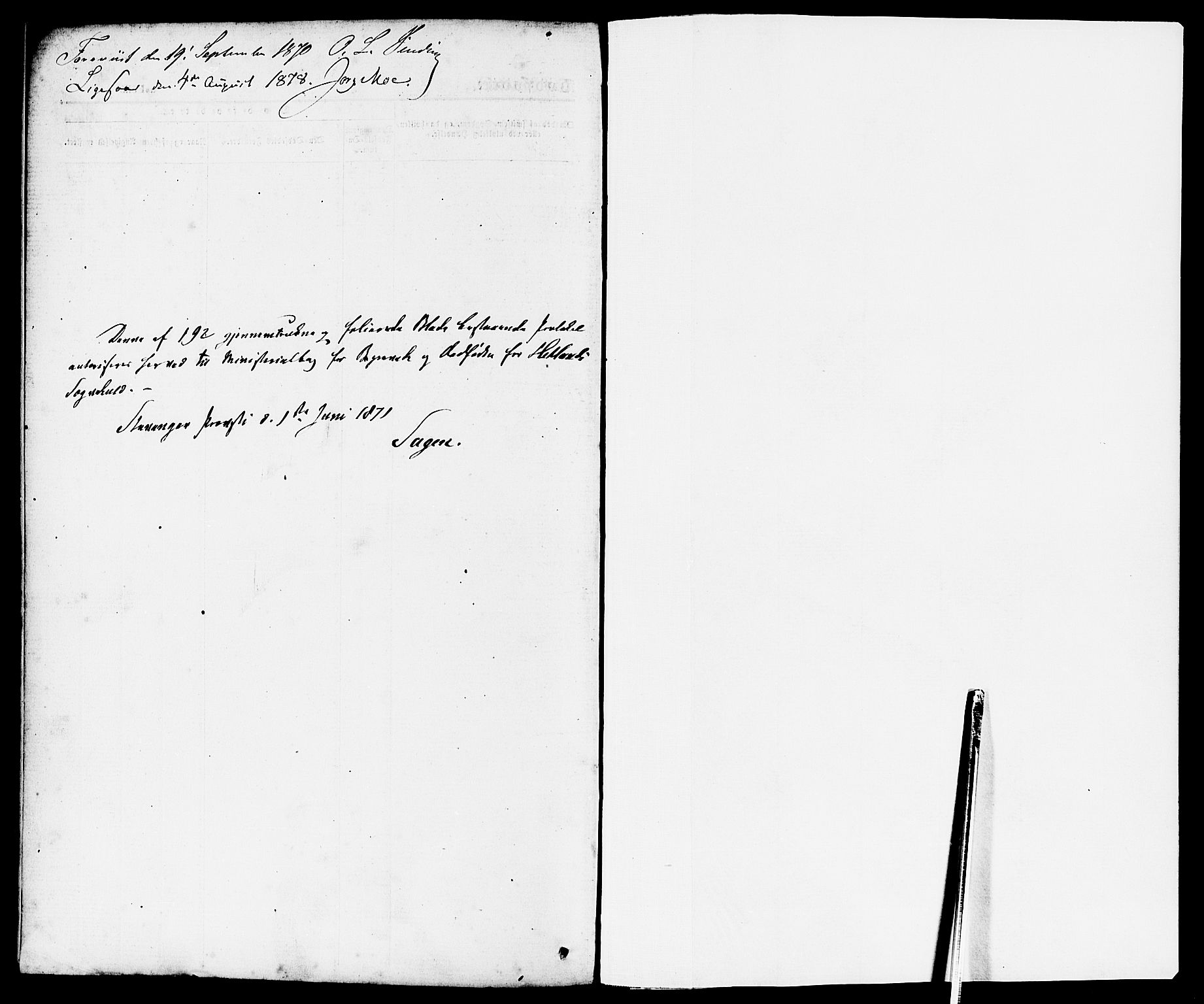 Hetland sokneprestkontor, SAST/A-101826/30/30BA/L0006: Parish register (official) no. A 6, 1869-1884