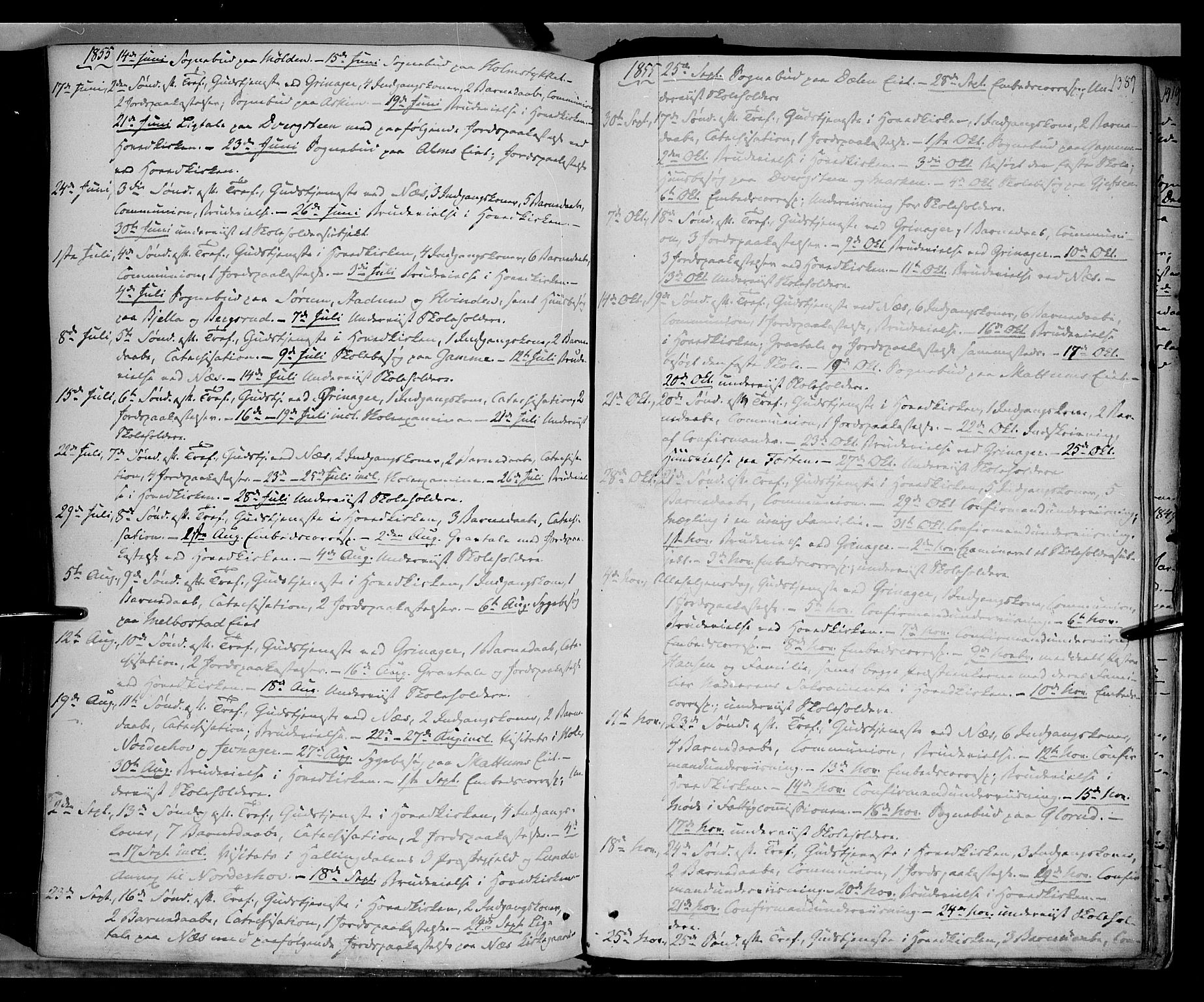 Gran prestekontor, SAH/PREST-112/H/Ha/Haa/L0011: Parish register (official) no. 11, 1842-1856, p. 1388-1389