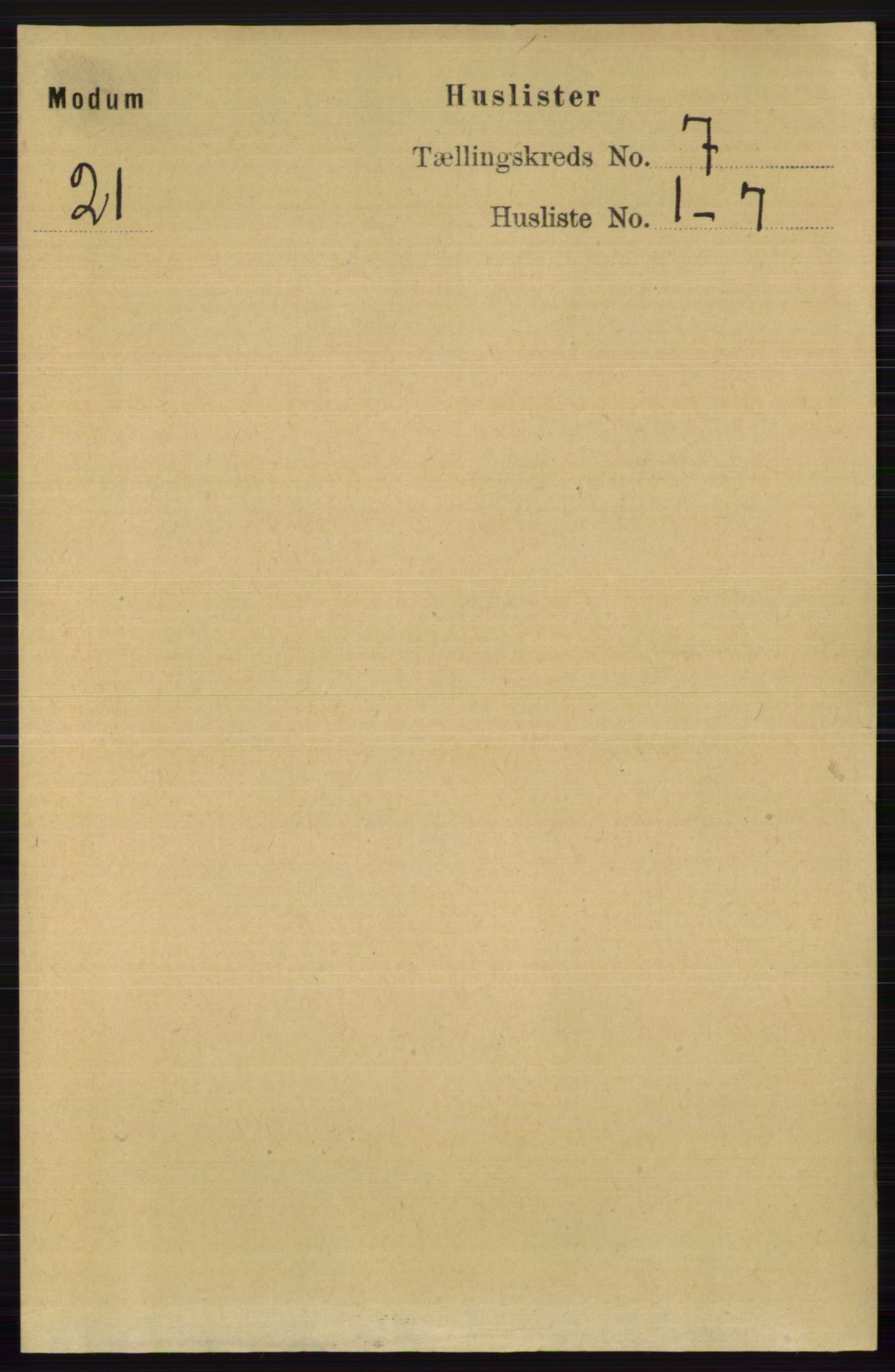 RA, 1891 census for 0623 Modum, 1891, p. 2717