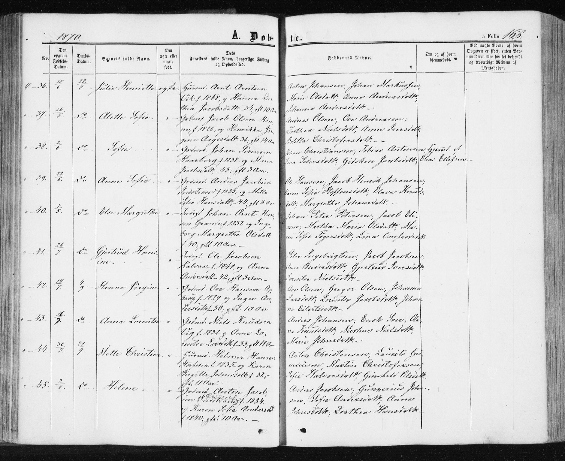 Ministerialprotokoller, klokkerbøker og fødselsregistre - Sør-Trøndelag, SAT/A-1456/659/L0737: Parish register (official) no. 659A07, 1857-1875, p. 166