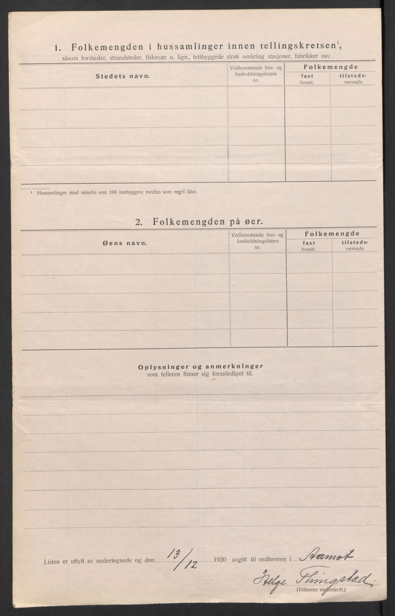 SAH, 1920 census for Åmot, 1920, p. 19