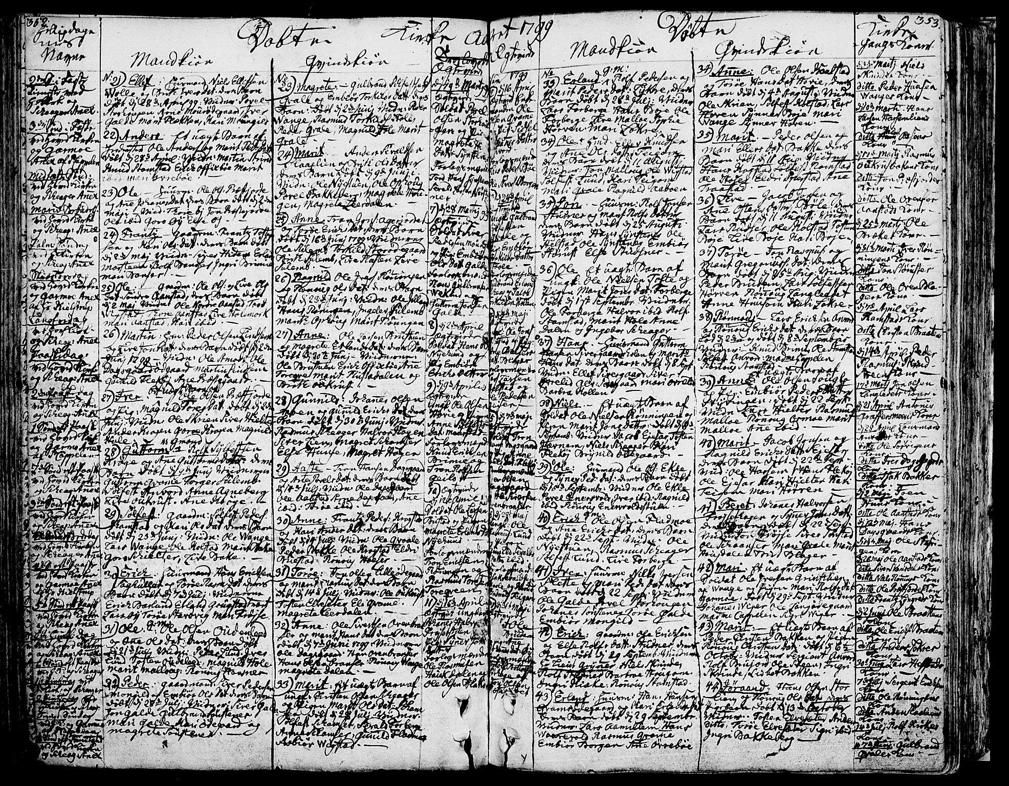 Lom prestekontor, SAH/PREST-070/K/L0002: Parish register (official) no. 2, 1749-1801, p. 352-353