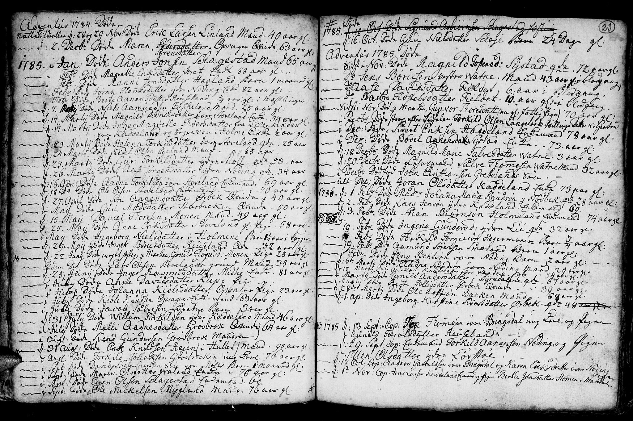 Holum sokneprestkontor, AV/SAK-1111-0022/F/Fb/Fba/L0001: Parish register (copy) no. B 1 /1, 1770-1820, p. 23