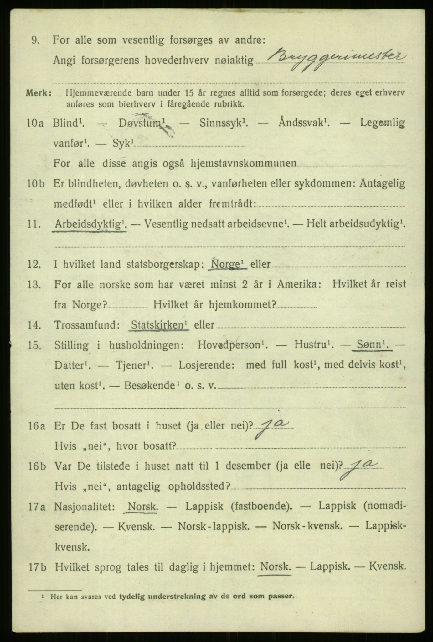 SATØ, 1920 census for Tromsø, 1920, p. 17095