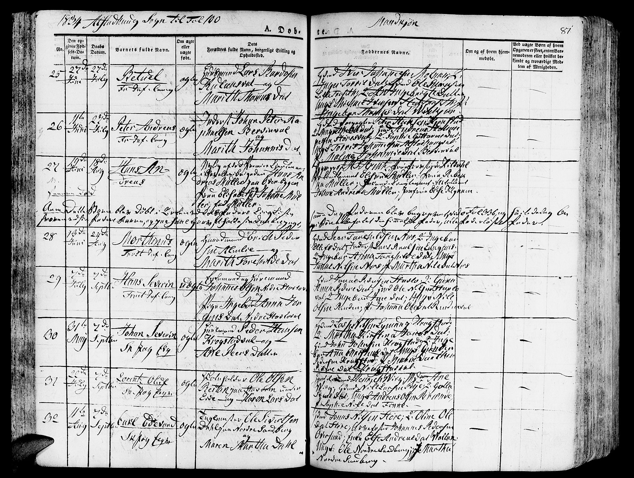 Ministerialprotokoller, klokkerbøker og fødselsregistre - Nord-Trøndelag, SAT/A-1458/717/L0152: Parish register (official) no. 717A05 /1, 1825-1836, p. 81