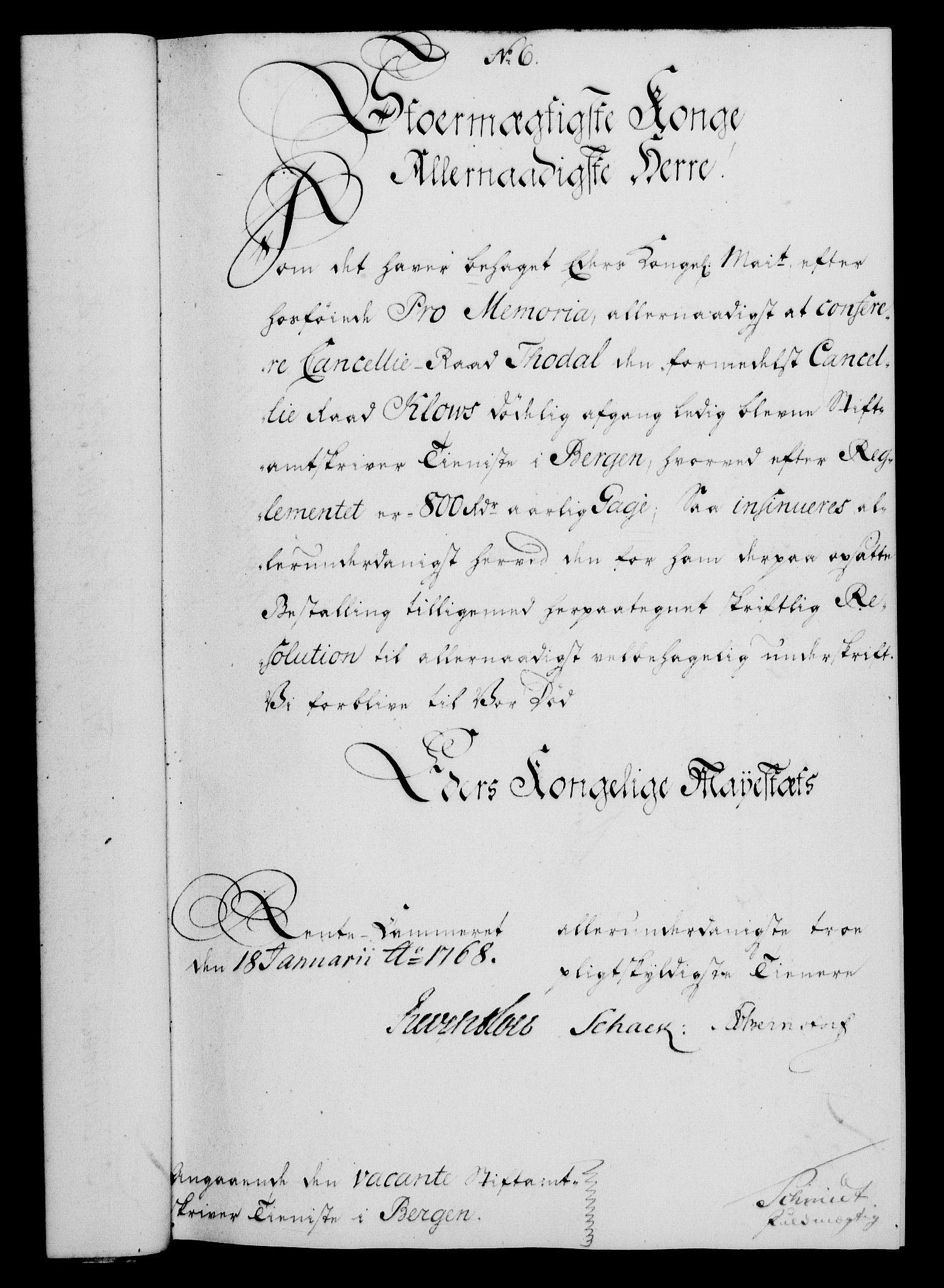 Rentekammeret, Kammerkanselliet, RA/EA-3111/G/Gf/Gfa/L0050: Norsk relasjons- og resolusjonsprotokoll (merket RK 52.50), 1768, p. 47