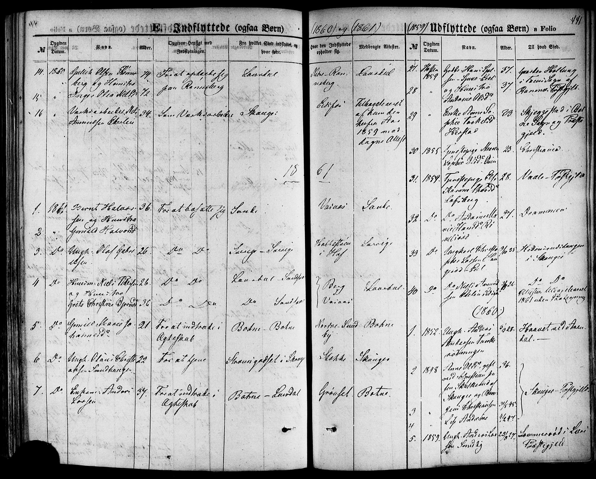 Hof kirkebøker, SAKO/A-64/F/Fa/L0006: Parish register (official) no. I 6, 1851-1877, p. 441
