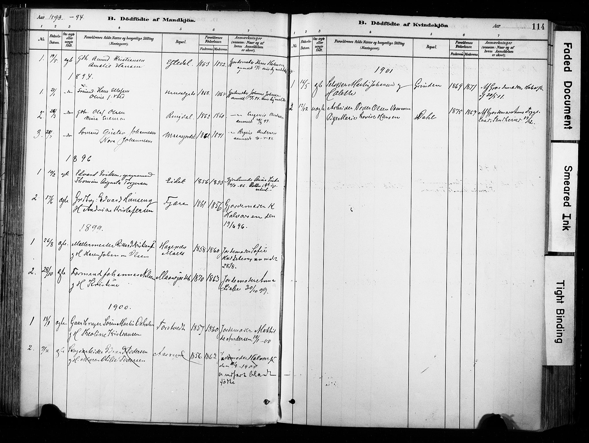 Hedrum kirkebøker, AV/SAKO-A-344/F/Fa/L0009: Parish register (official) no. I 9, 1881-1903, p. 114