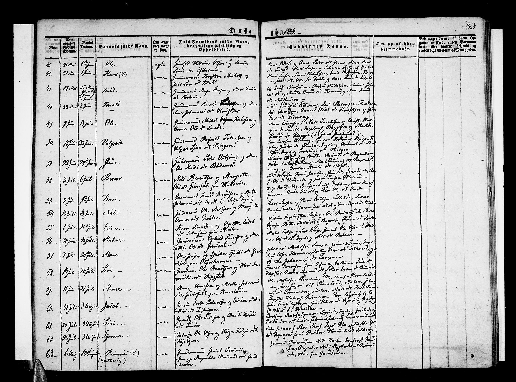 Stord sokneprestembete, AV/SAB-A-78201/H/Haa: Parish register (official) no. A 6, 1826-1840, p. 83