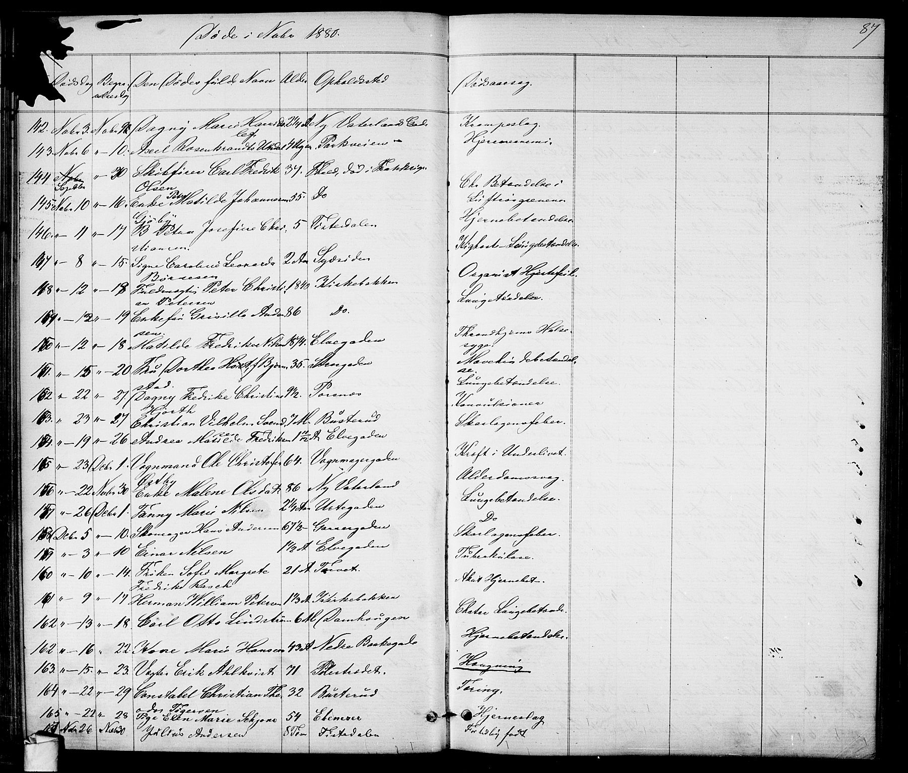 Halden prestekontor Kirkebøker, SAO/A-10909/G/Ga/L0007: Parish register (copy) no. 7, 1869-1884, p. 87