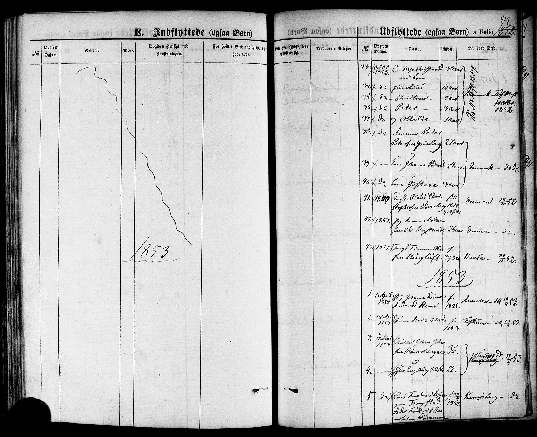 Hof kirkebøker, AV/SAKO-A-64/F/Fa/L0006: Parish register (official) no. I 6, 1851-1877, p. 427