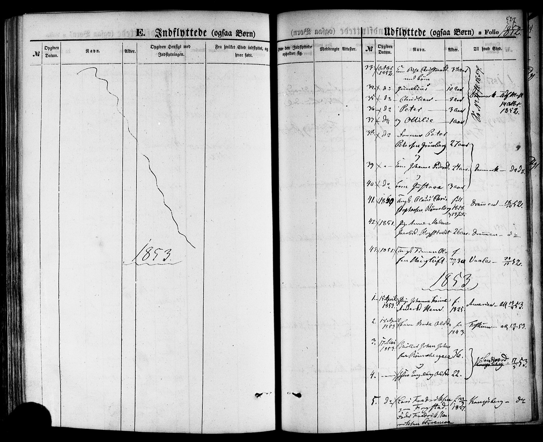 Hof kirkebøker, SAKO/A-64/F/Fa/L0006: Parish register (official) no. I 6, 1851-1877, p. 427