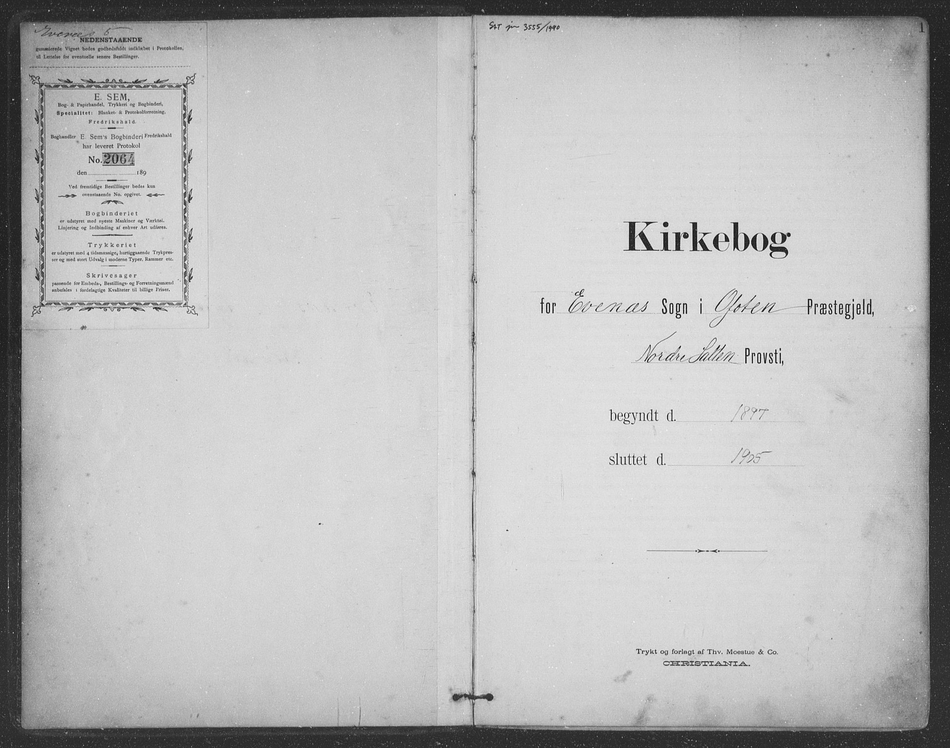 Ministerialprotokoller, klokkerbøker og fødselsregistre - Nordland, SAT/A-1459/863/L0899: Parish register (official) no. 863A11, 1897-1906, p. 1