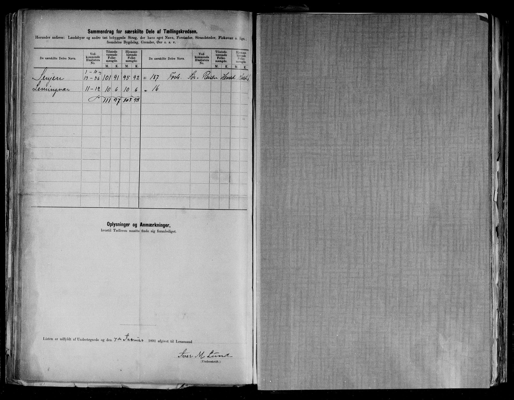 RA, 1891 census for 1915 Bjarkøy, 1891, p. 13