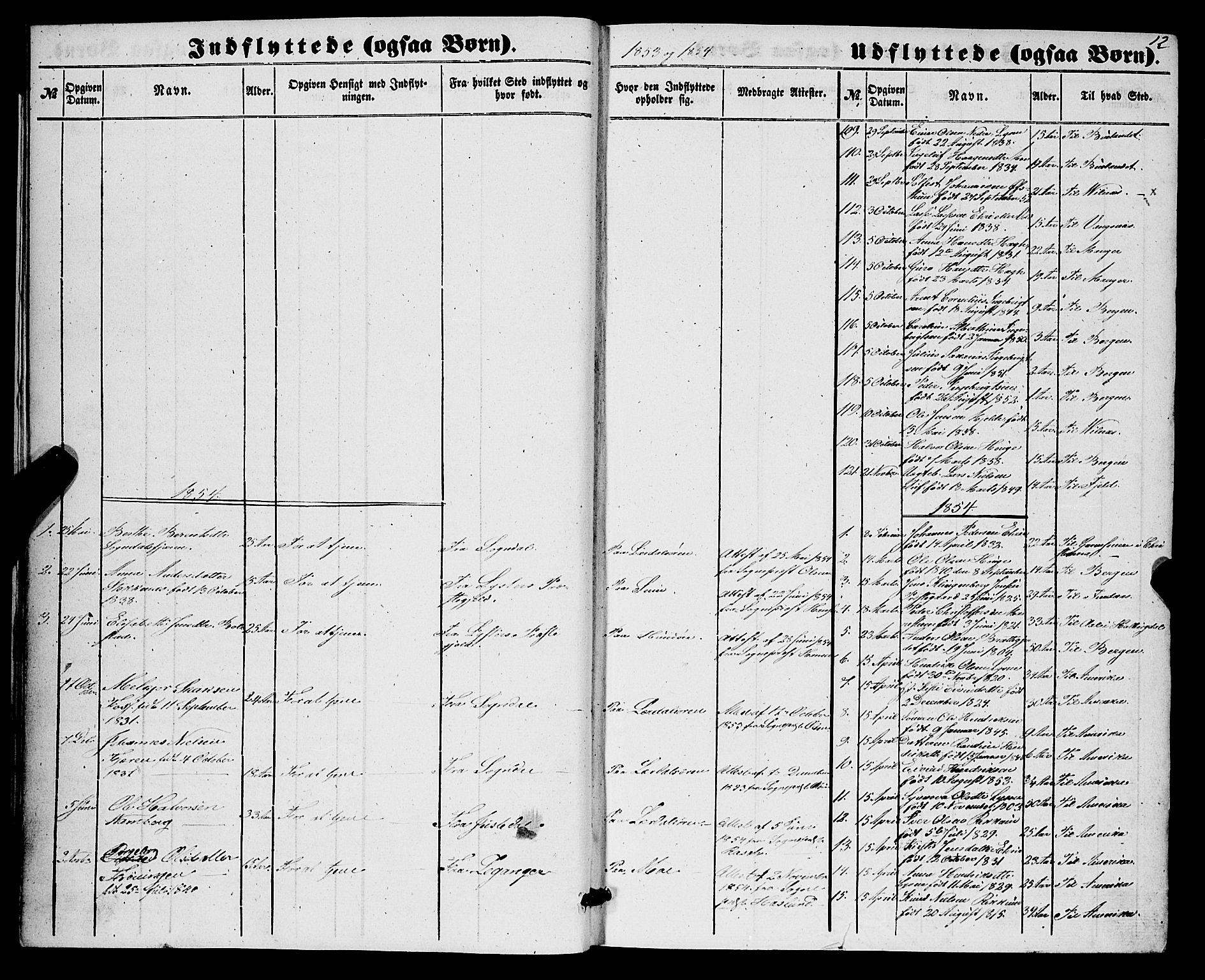 Lærdal sokneprestembete, SAB/A-81201: Parish register (official) no. A 17, 1851-1877, p. 12