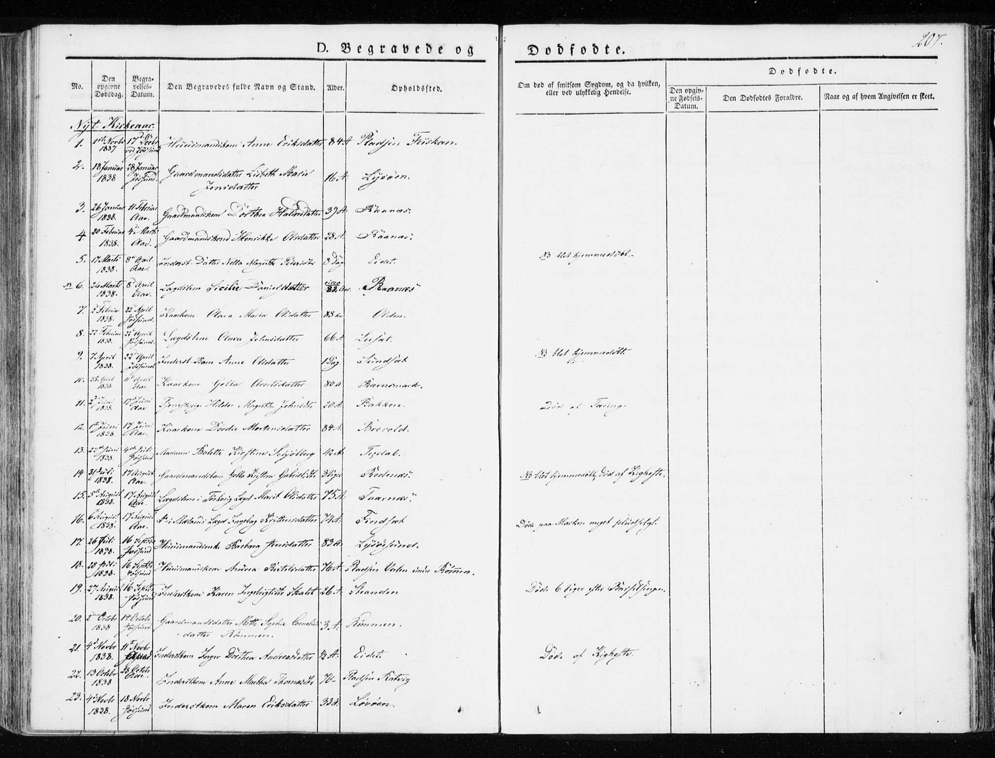 Ministerialprotokoller, klokkerbøker og fødselsregistre - Sør-Trøndelag, SAT/A-1456/655/L0676: Parish register (official) no. 655A05, 1830-1847, p. 207