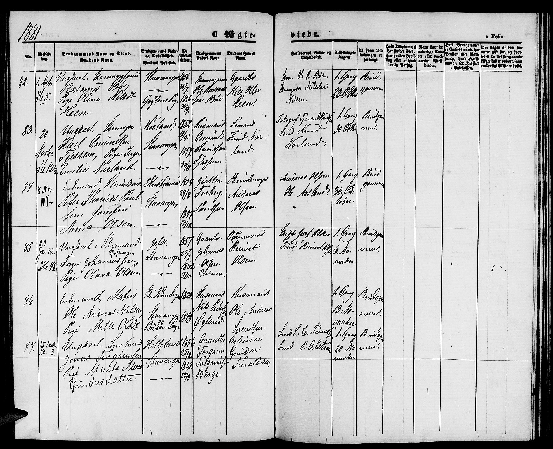 St. Petri sokneprestkontor, AV/SAST-A-101813/001/30/30BB/L0003: Parish register (copy) no. B 3, 1873-1885